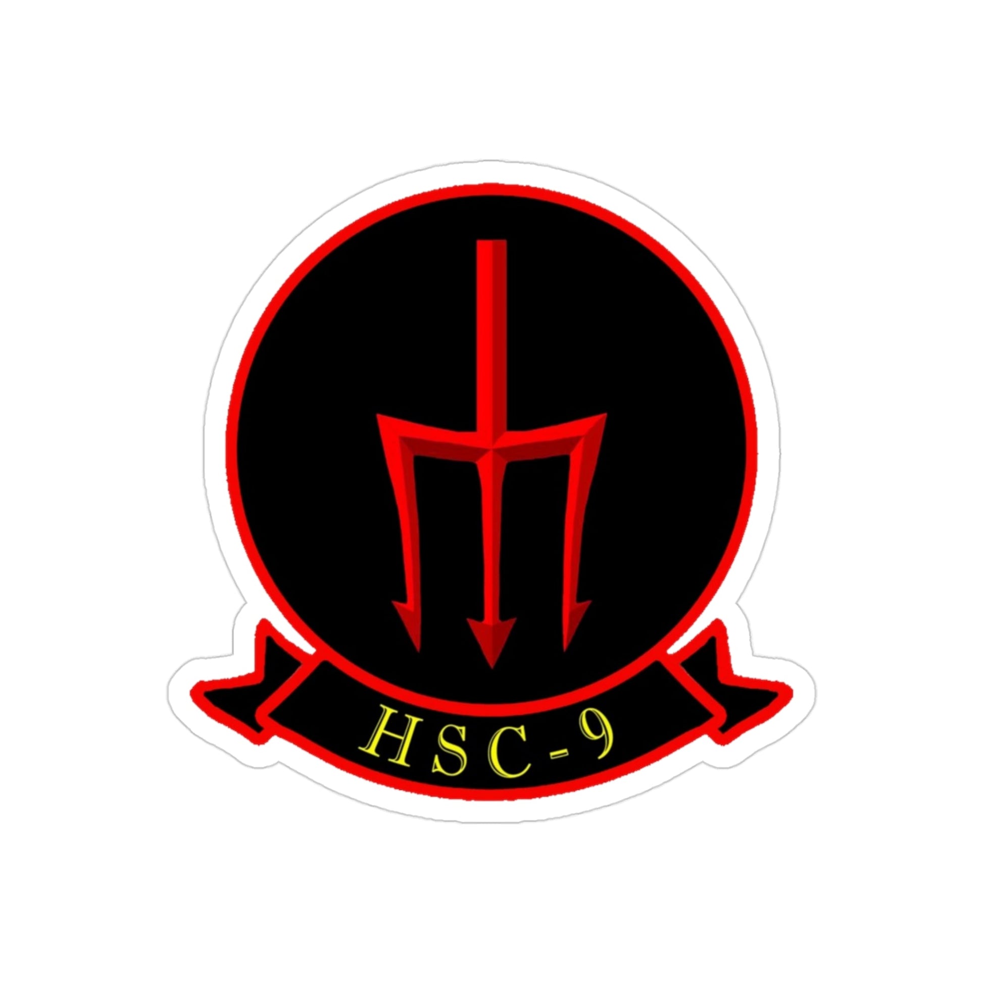 HSC 9 Helicopter Sea Combat Squadron 9 ‘Tridents’ (U.S. Navy) Transparent STICKER Die-Cut Vinyl Decal-3 Inch-The Sticker Space