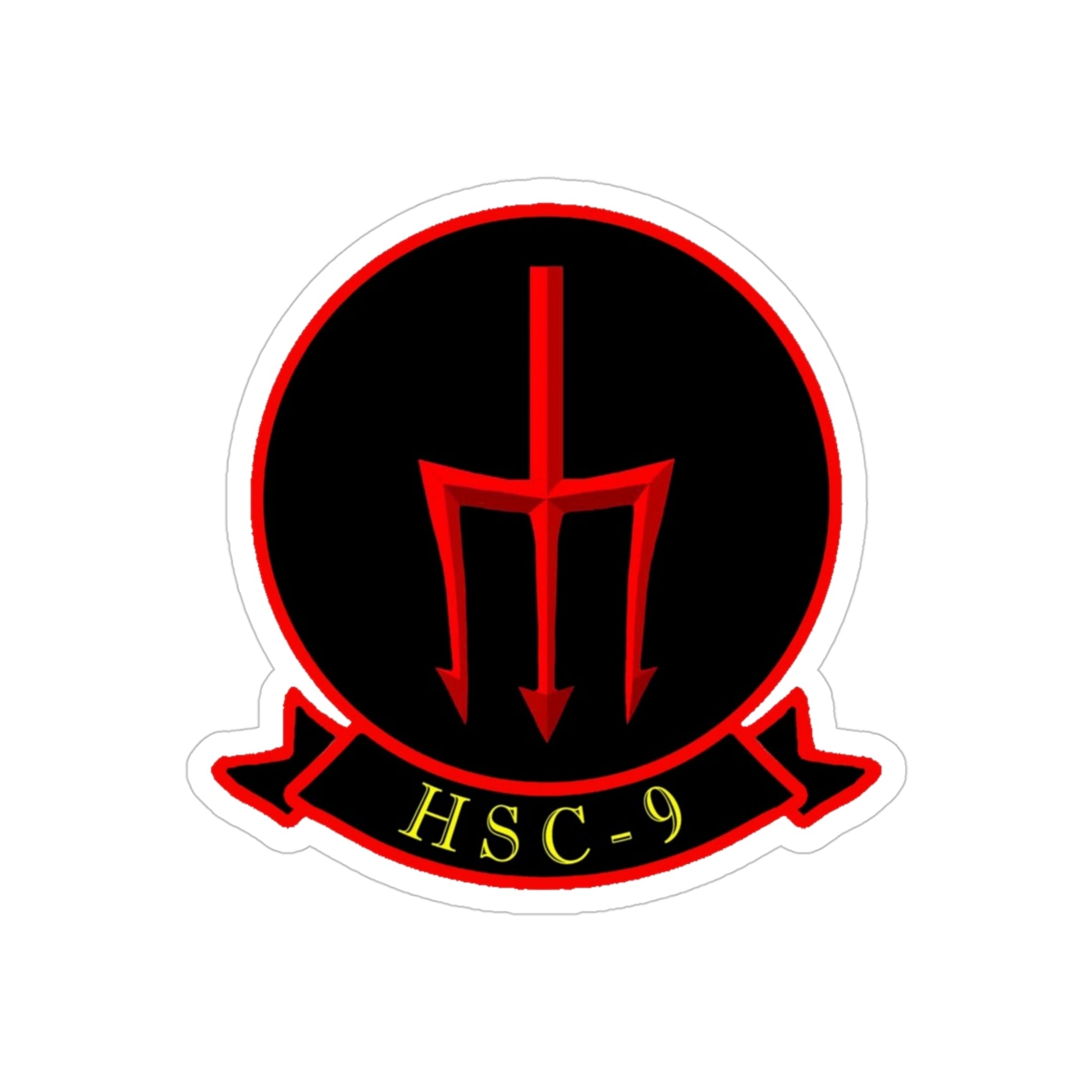 HSC 9 Helicopter Sea Combat Squadron 9 ‘Tridents’ (U.S. Navy) Transparent STICKER Die-Cut Vinyl Decal-4 Inch-The Sticker Space