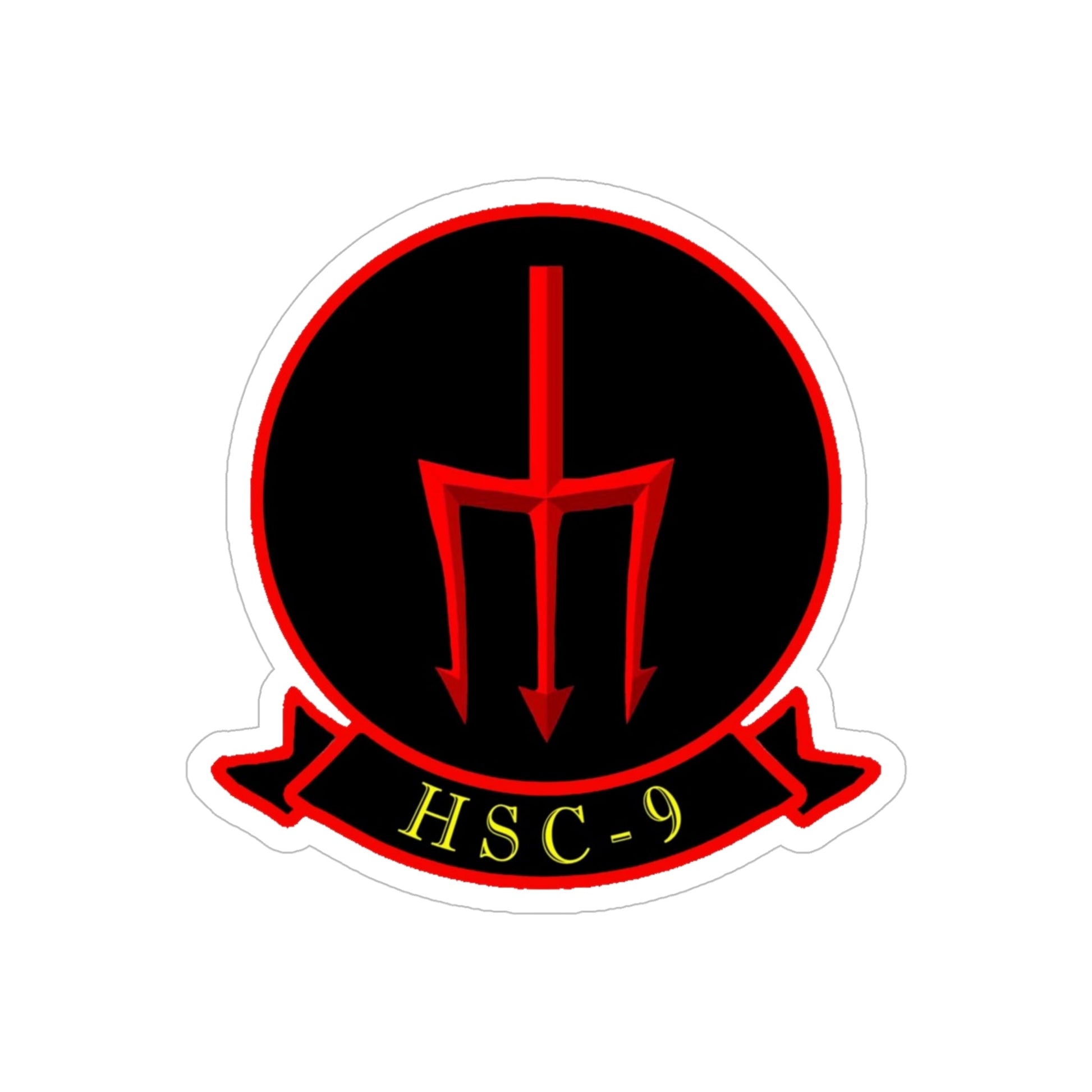 HSC 9 Helicopter Sea Combat Squadron 9 ‘Tridents’ (U.S. Navy) Transparent STICKER Die-Cut Vinyl Decal-6 Inch-The Sticker Space