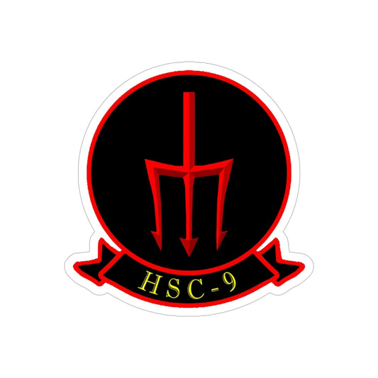 HSC 9 Helicopter Sea Combat Squadron 9 ‘Tridents’ (U.S. Navy) Transparent STICKER Die-Cut Vinyl Decal-6 Inch-The Sticker Space