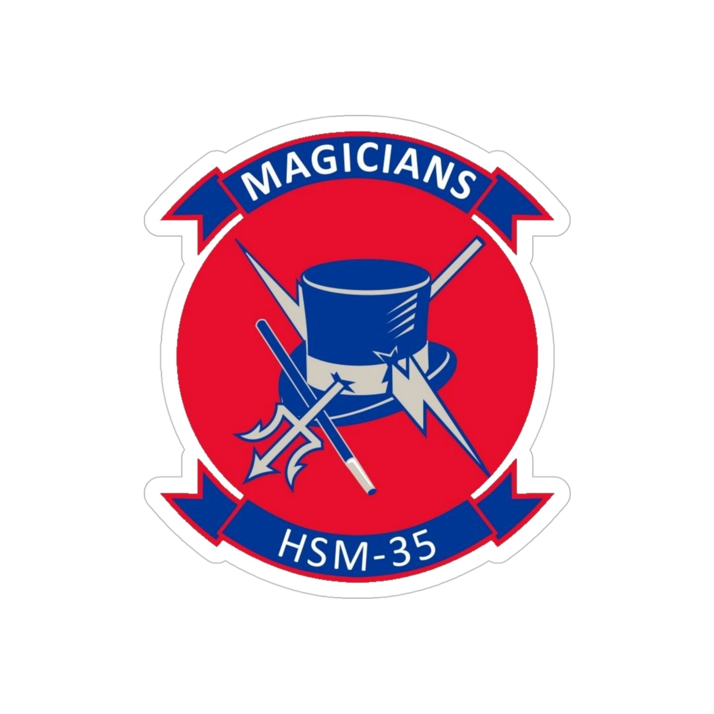 HSM 35 Helicopter Maritime Strike Squadron 35 (U.S. Navy) Transparent STICKER Die-Cut Vinyl Decal-4 Inch-The Sticker Space
