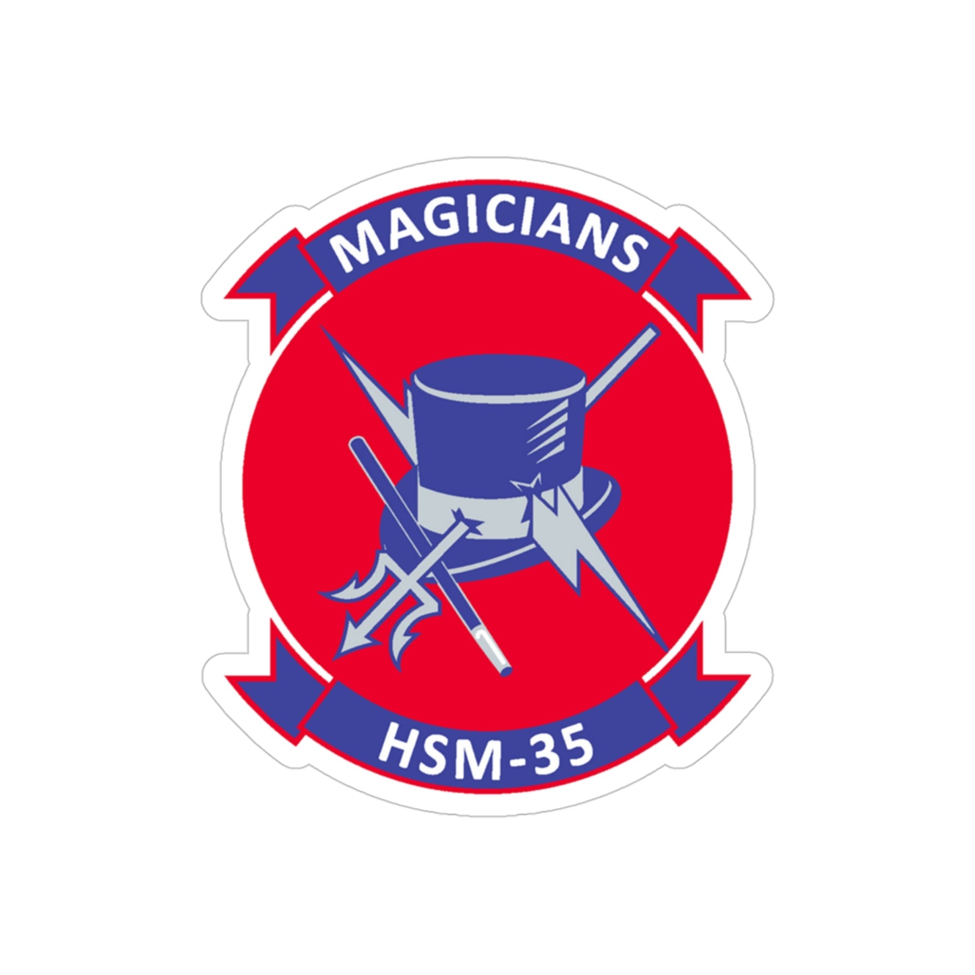 HSM 35 Magicians (U.S. Navy) Transparent STICKER Die-Cut Vinyl Decal-4 Inch-The Sticker Space