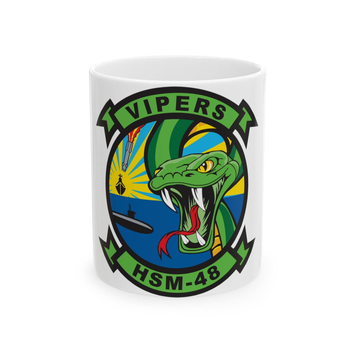 HSM 48 Vipers (U.S. Navy) White Coffee Mug-11oz-The Sticker Space