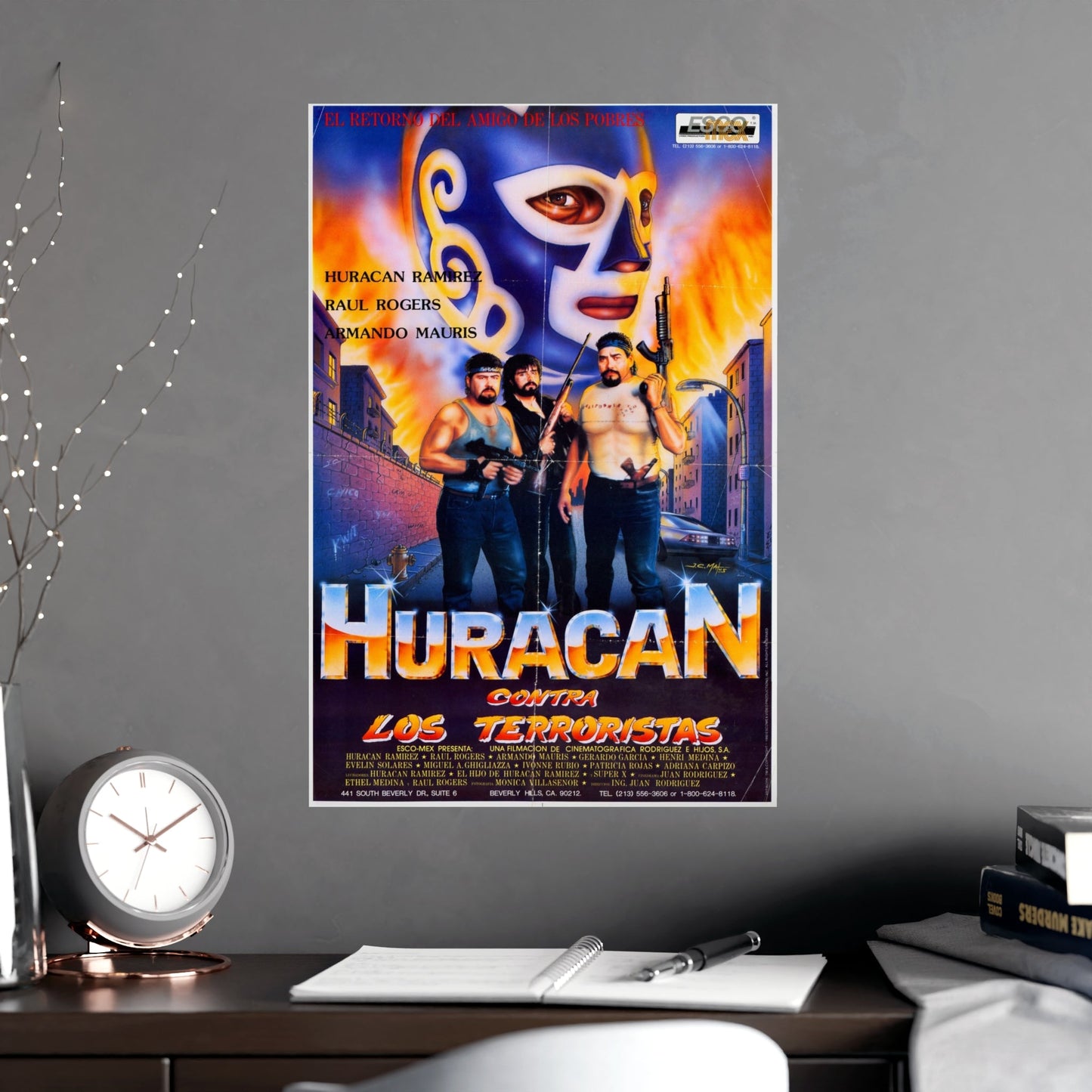 HURACAN VS THE TERRORISTS 1989 - Paper Movie Poster-The Sticker Space