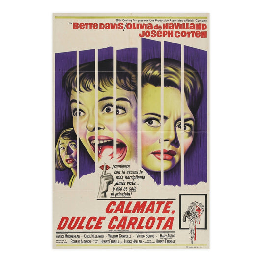 HUSH... HUSH SWEET CHARLOTTE (SPAIN) 1964 - Paper Movie Poster-24″ x 36″ (Vertical)-The Sticker Space