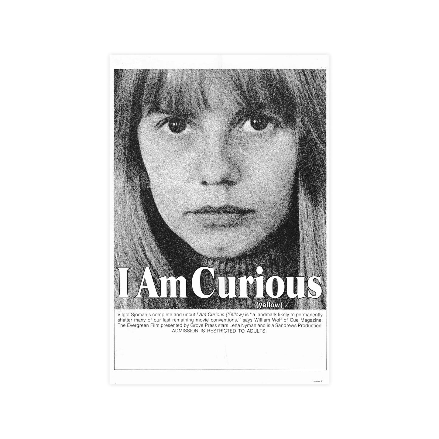 I AM CURIOUS (YELLOW) 1967 - Paper Movie Poster-12″ x 18″ (Vertical)-The Sticker Space