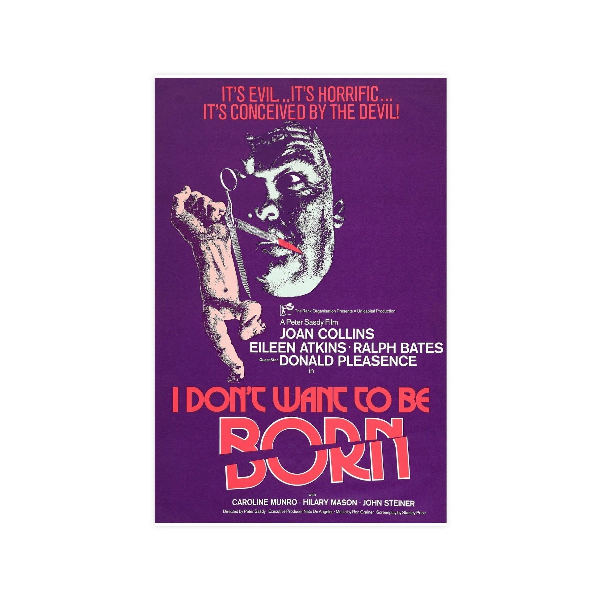 I DON'T WANT TO BE BORN (THE DEVIL WITHIN HER) 1975 - Paper Movie Poster-11″ x 17″ (Vertical)-The Sticker Space