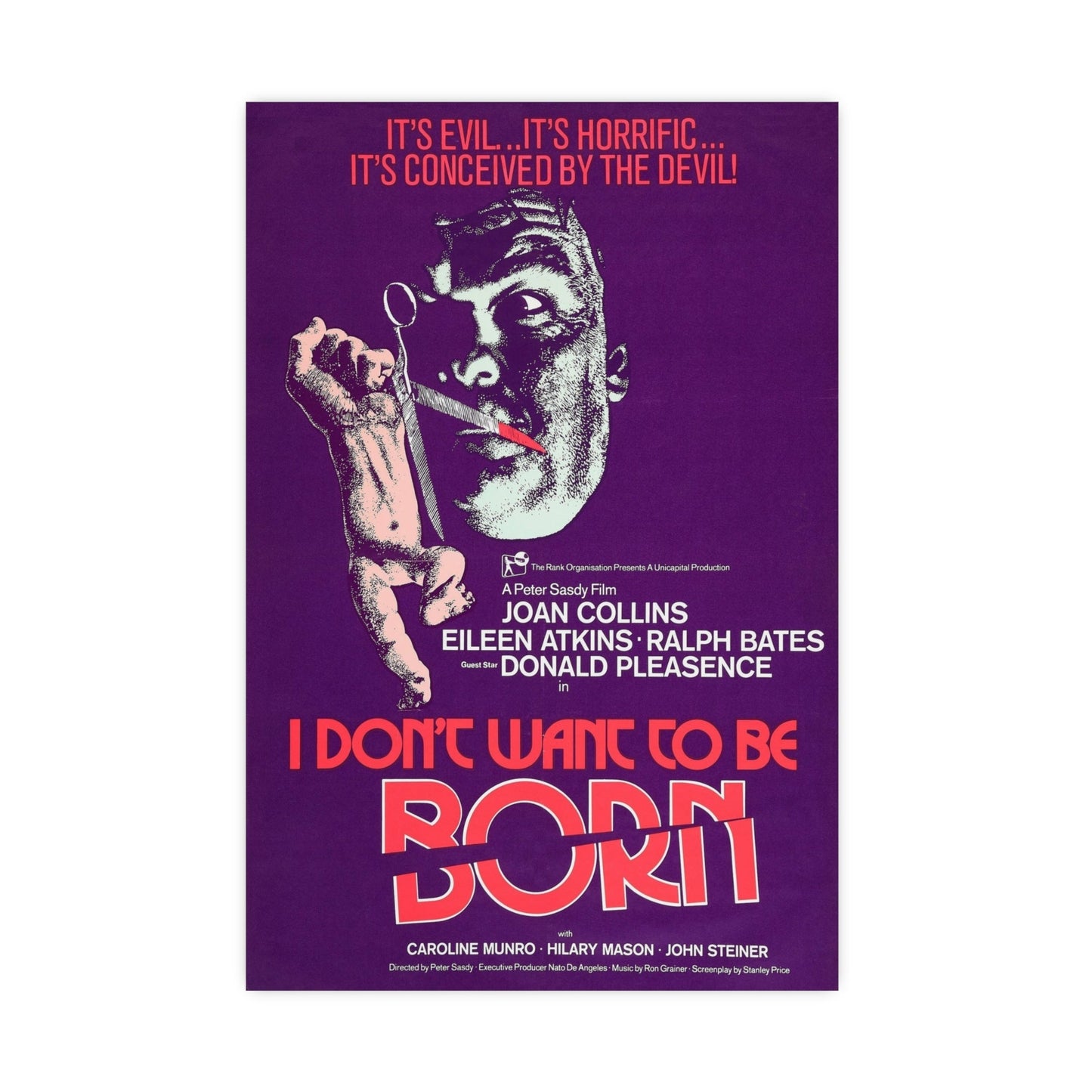 I DON'T WANT TO BE BORN (THE DEVIL WITHIN HER) 1975 - Paper Movie Poster-16″ x 24″ (Vertical)-The Sticker Space