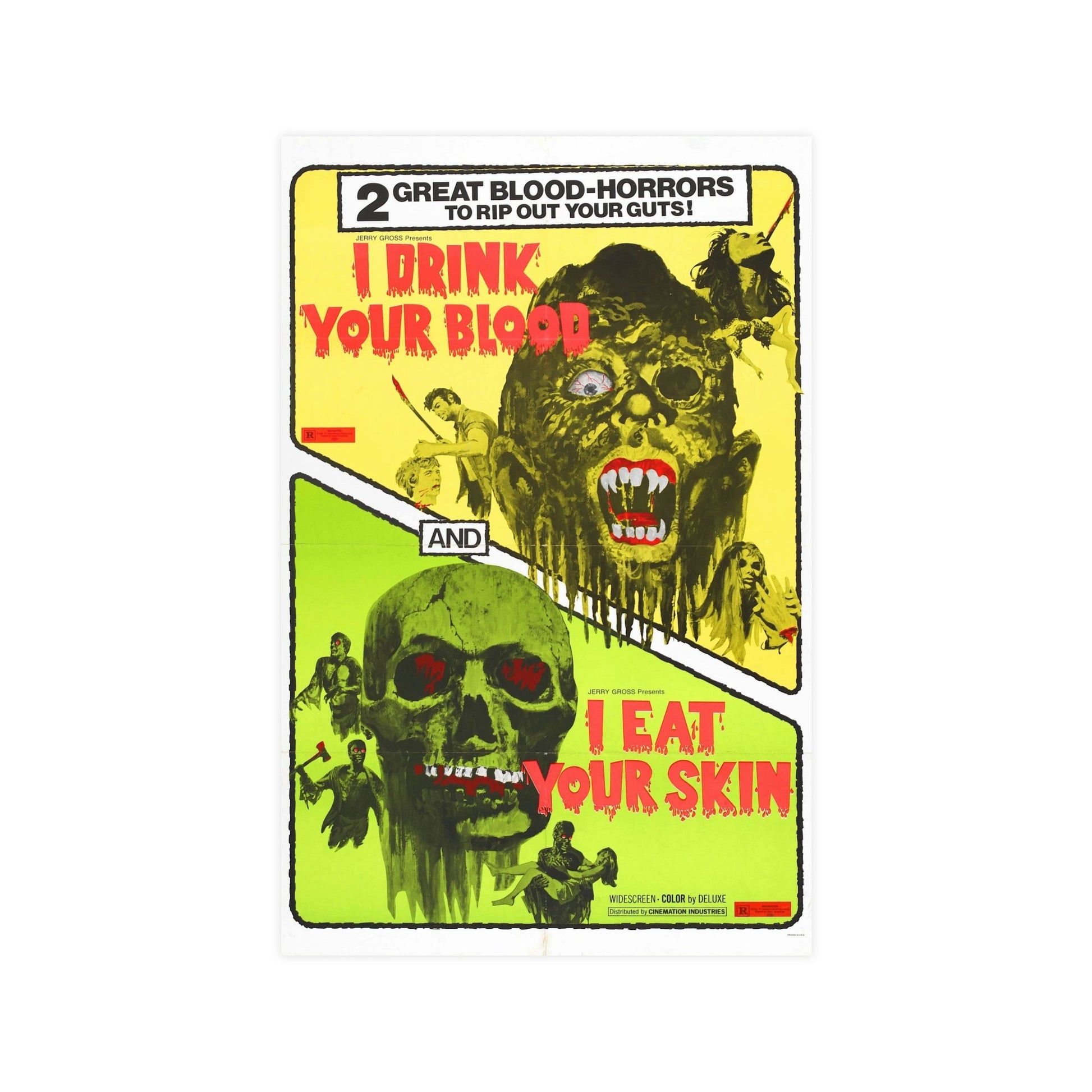 I DRINK YOUR BLOOD & I EAT YOUR SKIN 1971 - Paper Movie Poster-11″ x 17″ (Vertical)-The Sticker Space