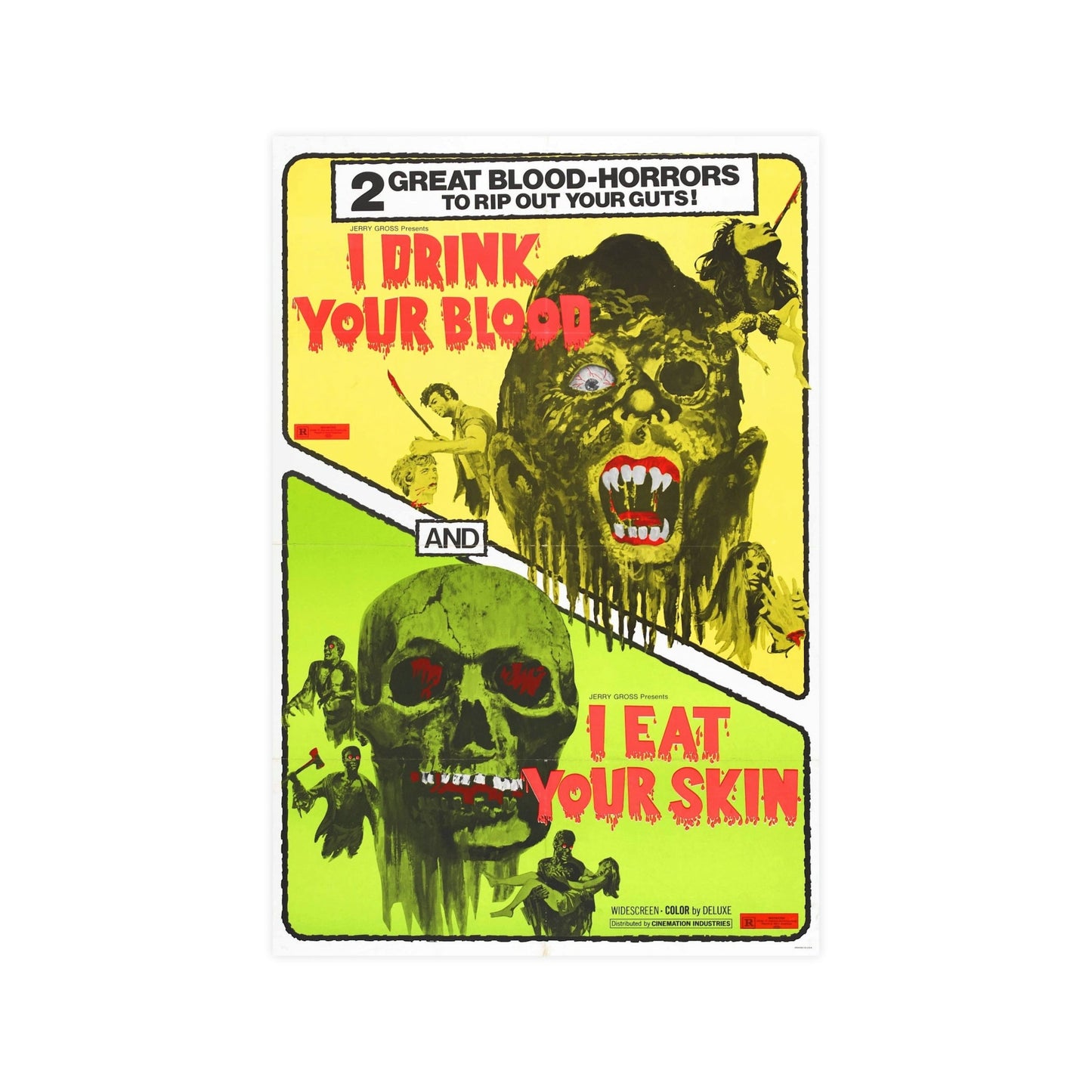 I DRINK YOUR BLOOD & I EAT YOUR SKIN 1971 - Paper Movie Poster-12″ x 18″ (Vertical)-The Sticker Space