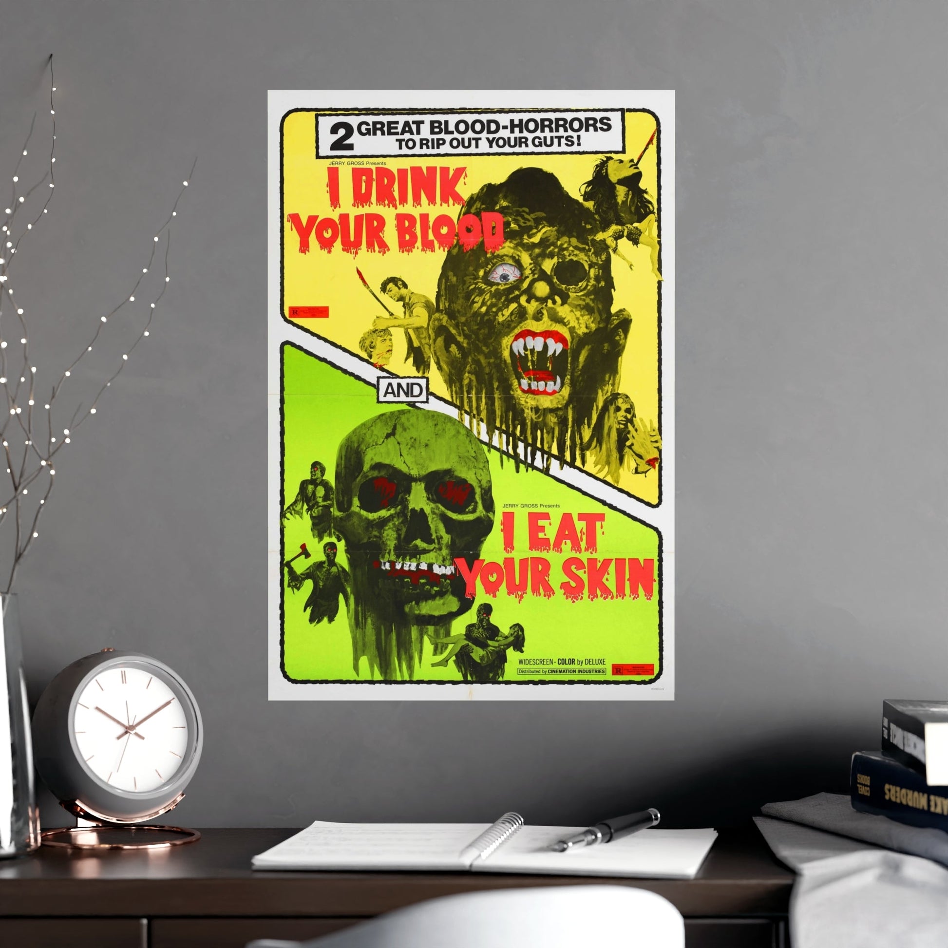 I DRINK YOUR BLOOD & I EAT YOUR SKIN 1971 - Paper Movie Poster-The Sticker Space