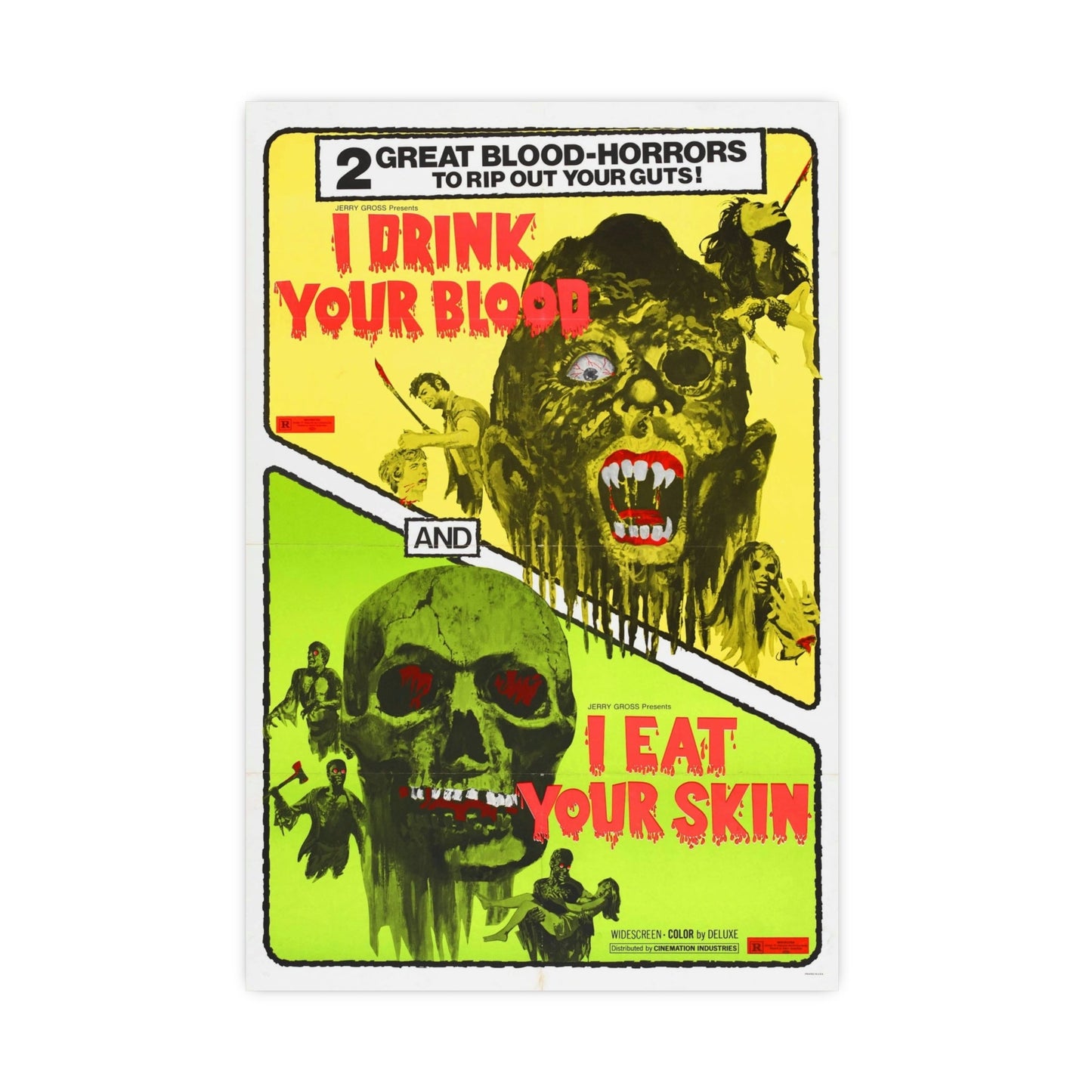 I DRINK YOUR BLOOD & I EAT YOUR SKIN 1971 - Paper Movie Poster-16″ x 24″ (Vertical)-The Sticker Space
