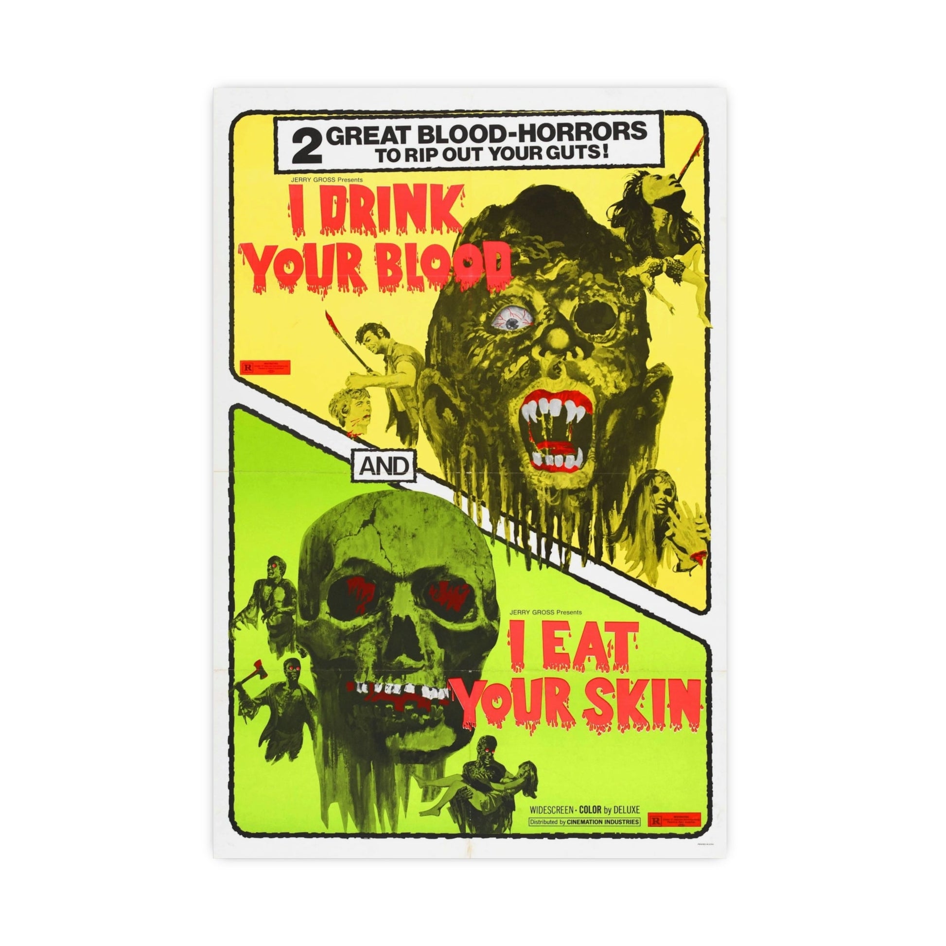 I DRINK YOUR BLOOD & I EAT YOUR SKIN 1971 - Paper Movie Poster-20″ x 30″ (Vertical)-The Sticker Space