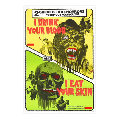 I DRINK YOUR BLOOD & I EAT YOUR SKIN 1971 - Paper Movie Poster-24″ x 36″ (Vertical)-The Sticker Space