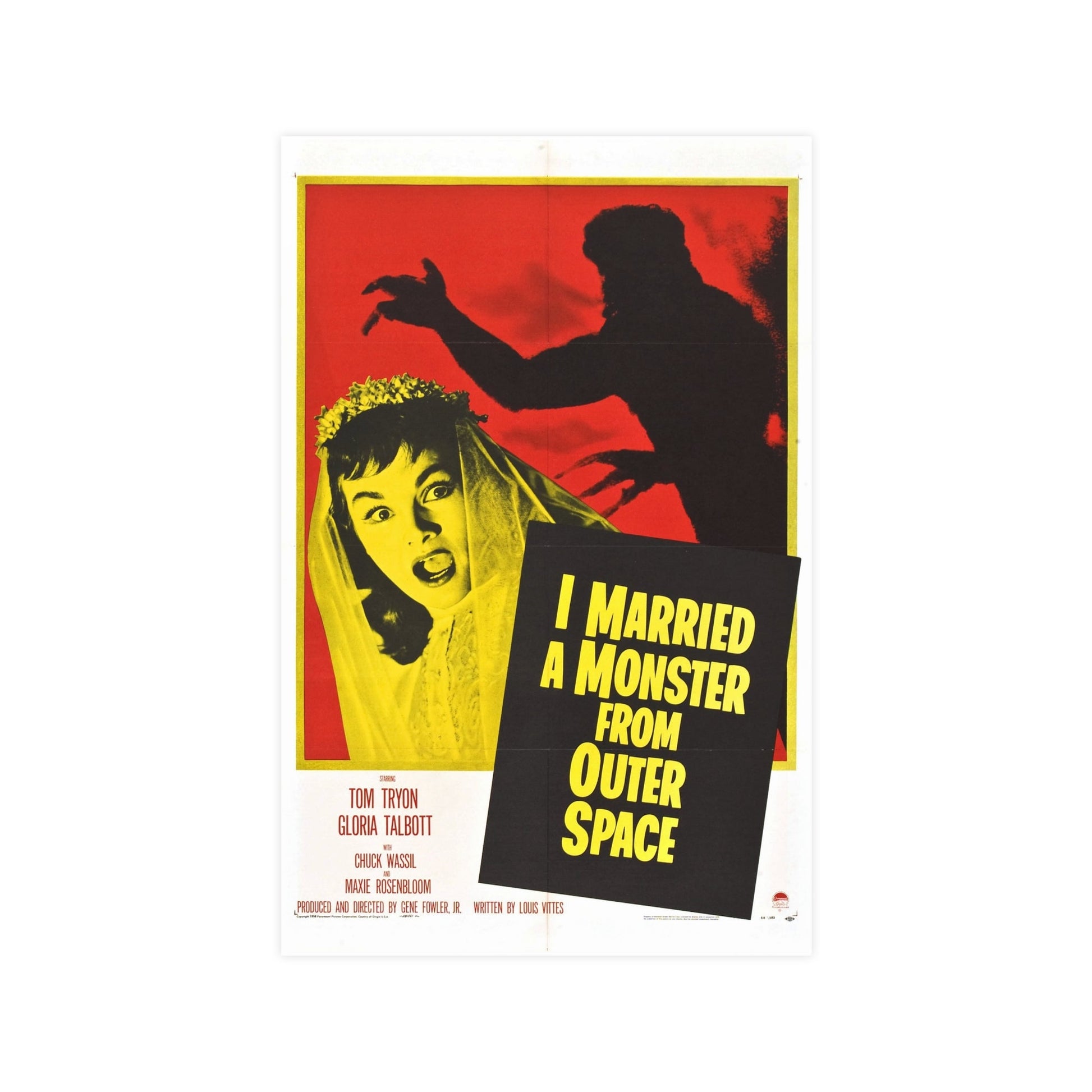 I MARRIED A MONSTER FROM OUTER SPACE 1958 - Paper Movie Poster-11″ x 17″ (Vertical)-The Sticker Space