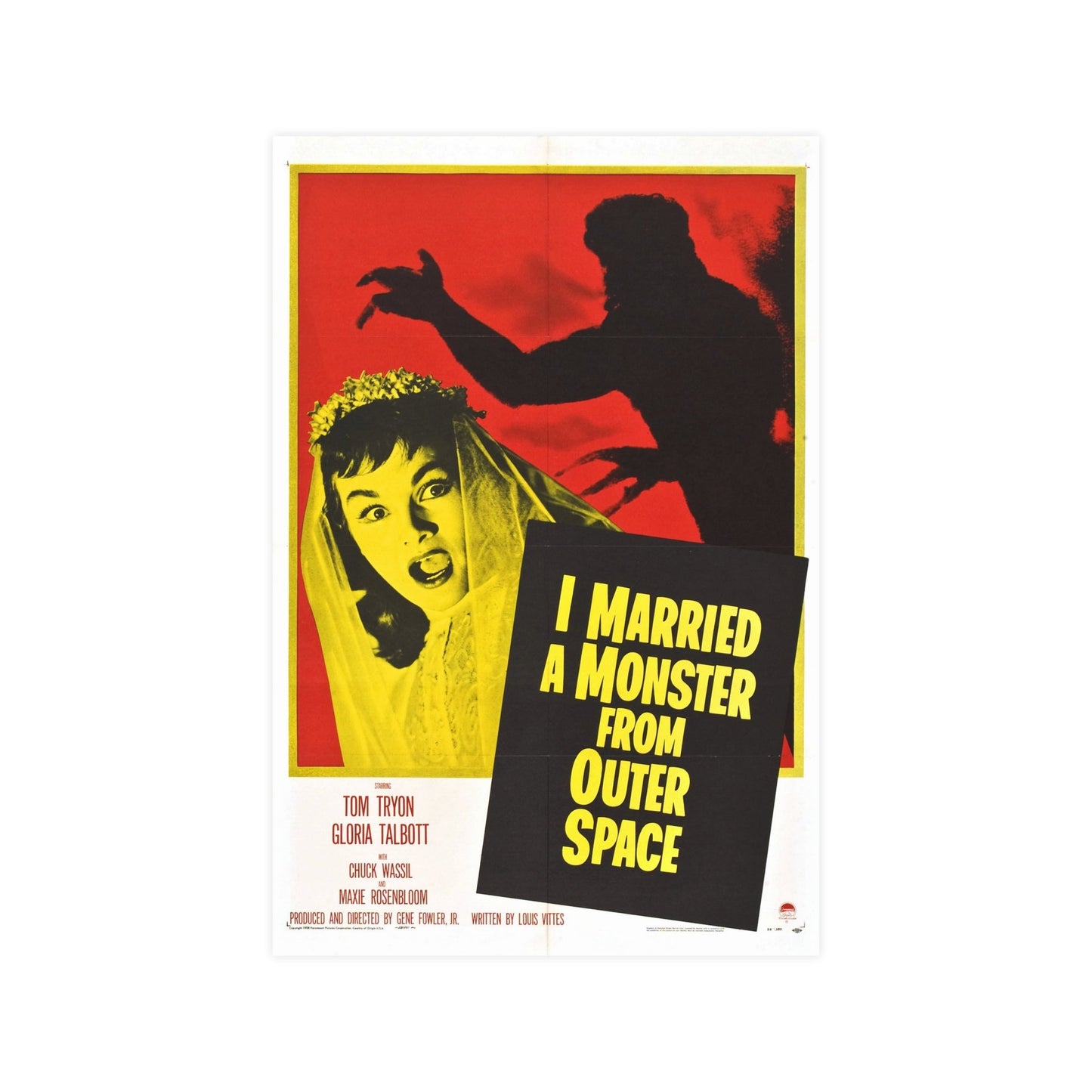 I MARRIED A MONSTER FROM OUTER SPACE 1958 - Paper Movie Poster-12″ x 18″ (Vertical)-The Sticker Space