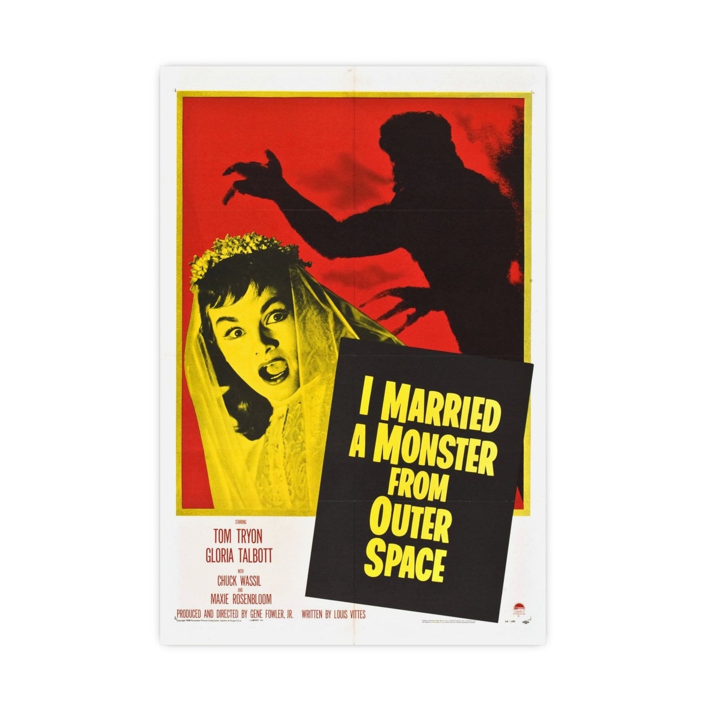 I MARRIED A MONSTER FROM OUTER SPACE 1958 - Paper Movie Poster-16″ x 24″ (Vertical)-The Sticker Space
