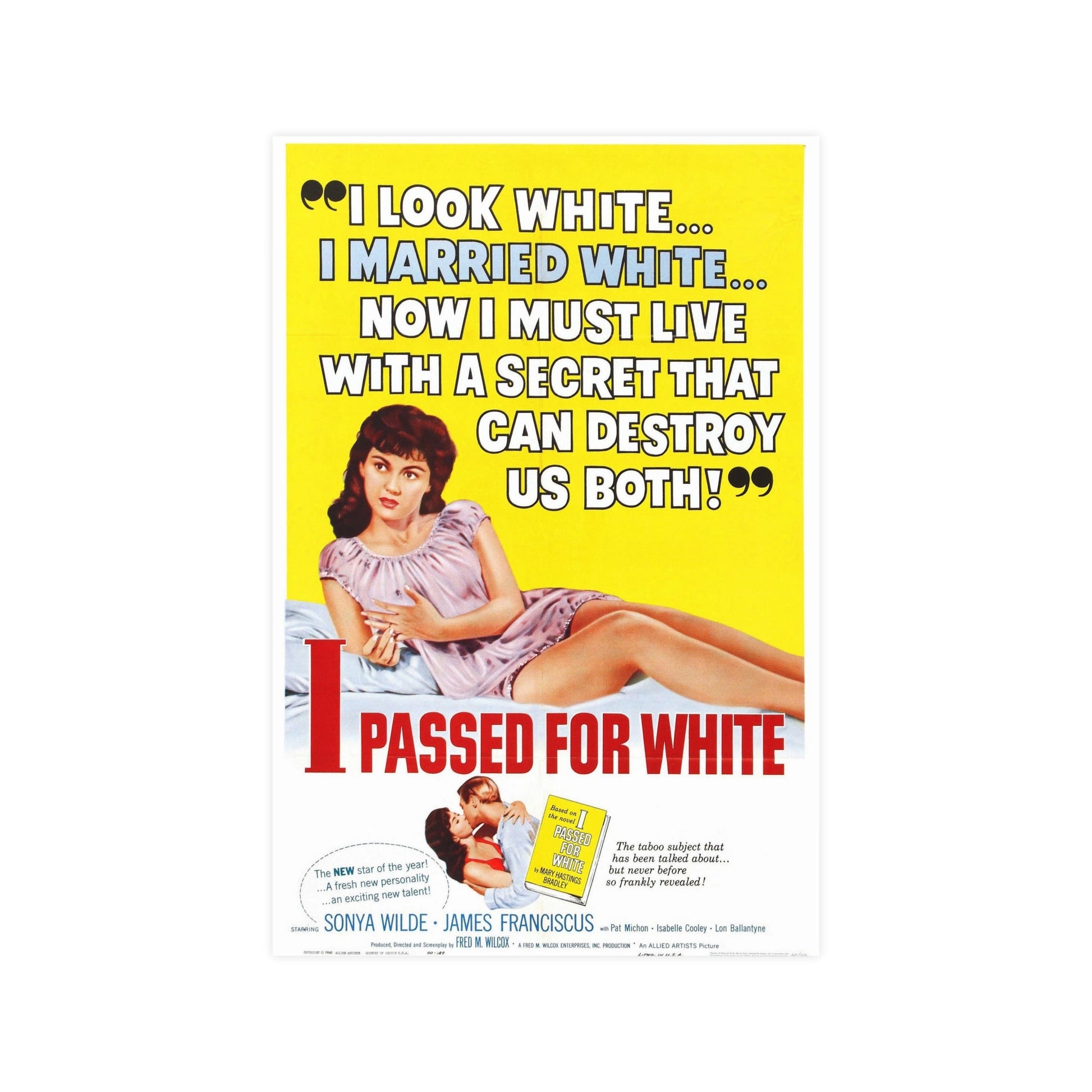 I PASSED FOR WHITE 1960 - Paper Movie Poster-12″ x 18″ (Vertical)-The Sticker Space