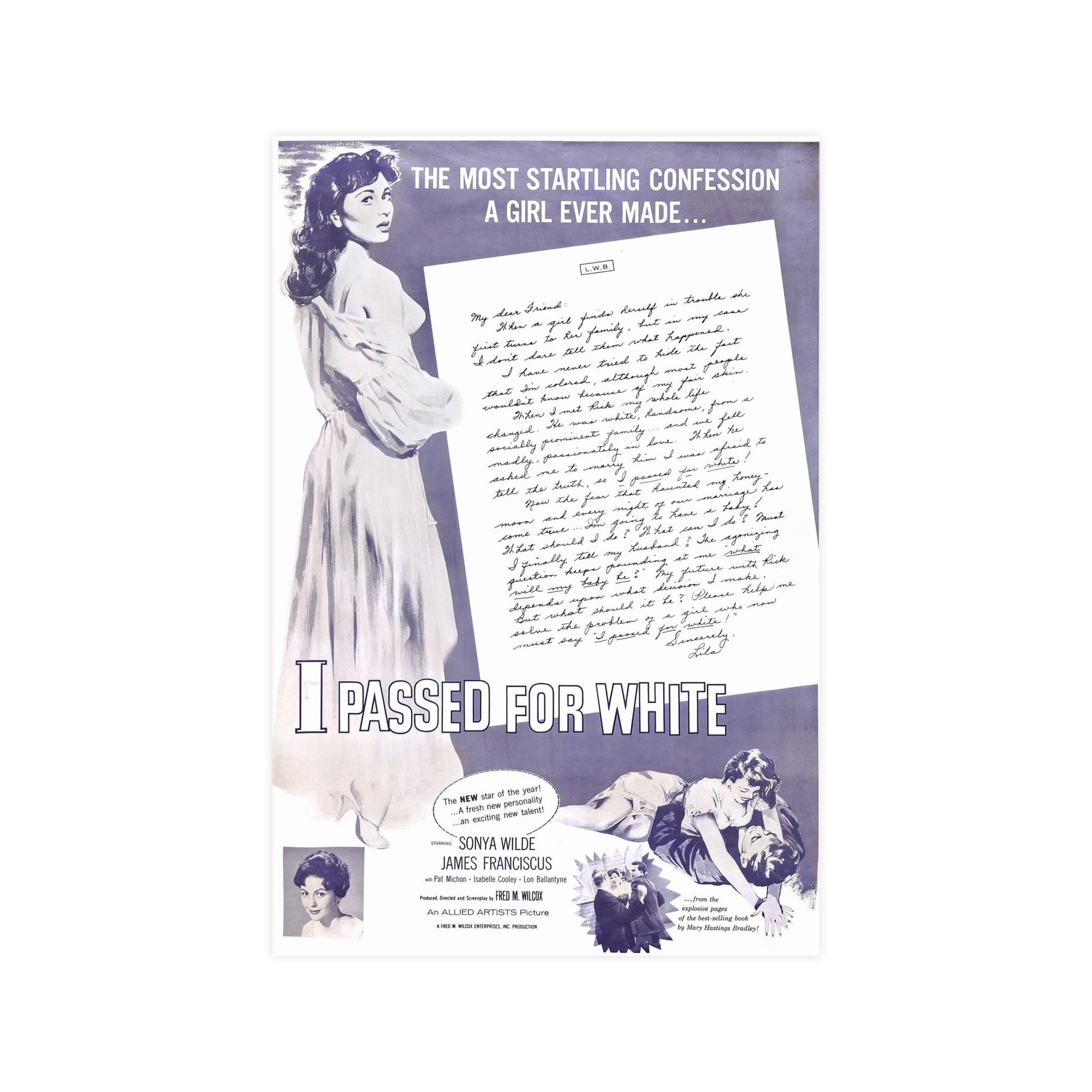 I PASSED FOR WHITE (2) 1960 - Paper Movie Poster-12″ x 18″ (Vertical)-The Sticker Space