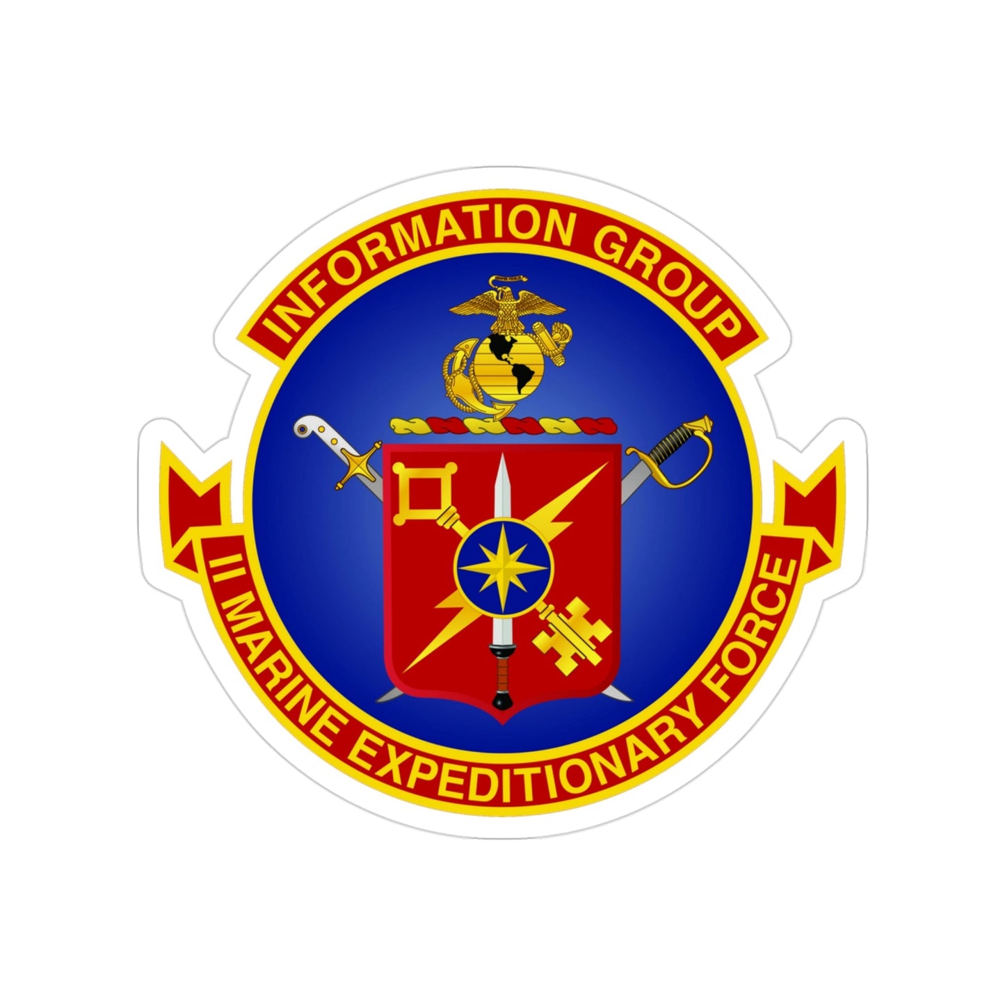 II Marine Expeditionary Force MEF Information Group (USMC) Transparent STICKER Die-Cut Vinyl Decal-3 Inch-The Sticker Space