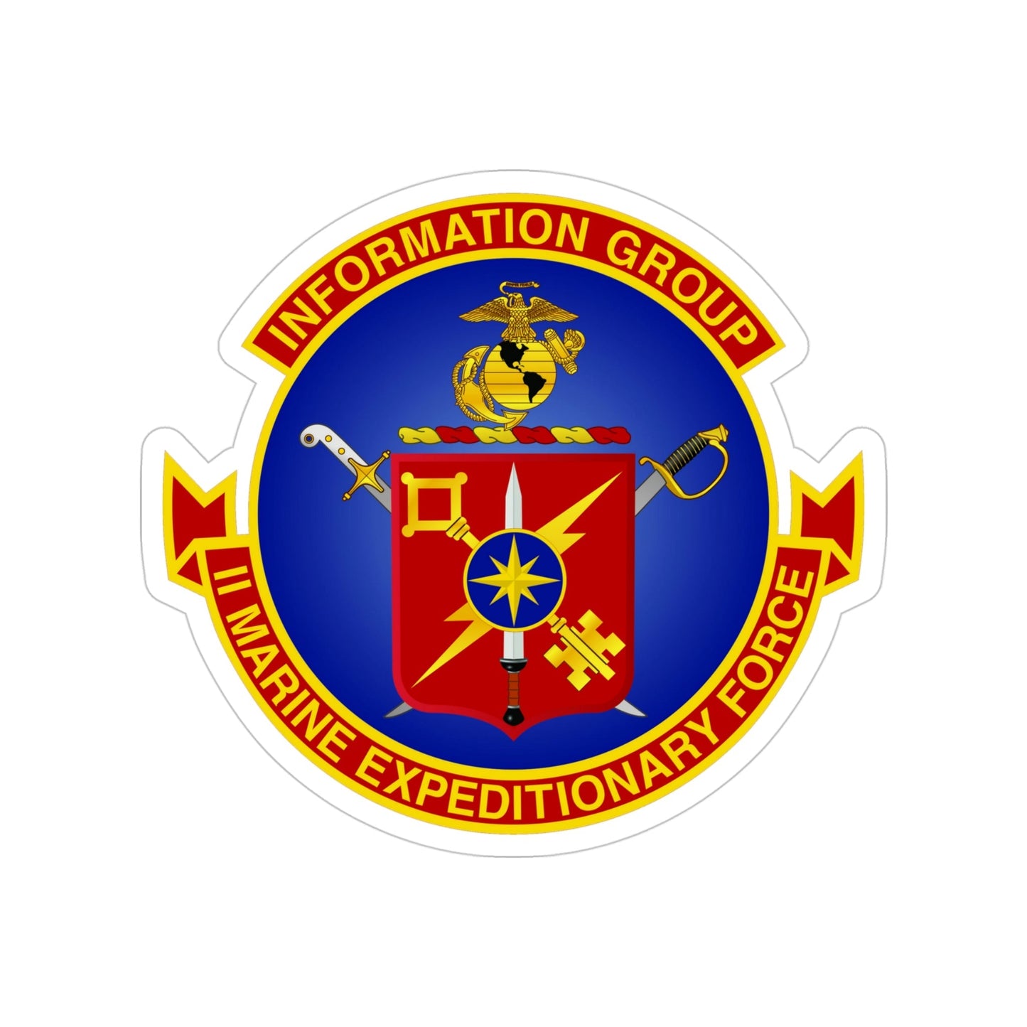 II Marine Expeditionary Force MEF Information Group (USMC) Transparent STICKER Die-Cut Vinyl Decal-4 Inch-The Sticker Space