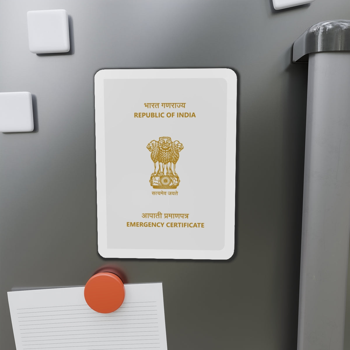 Indian Emergency Certificate - Die-Cut Magnet-The Sticker Space