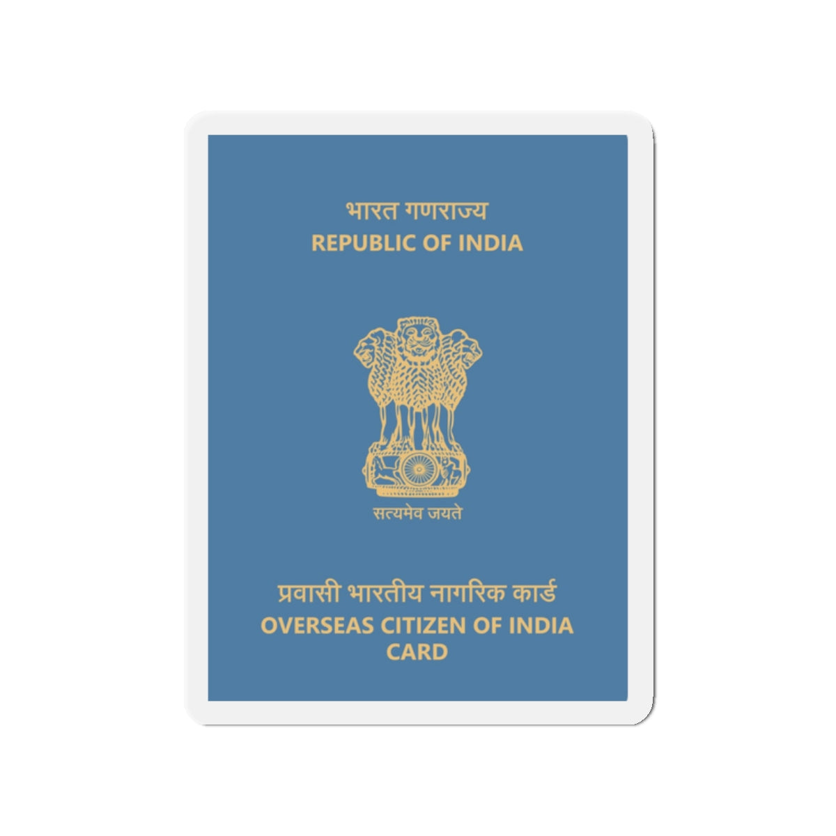 Indian Overseas Card - Die-Cut Magnet-2" x 2"-The Sticker Space