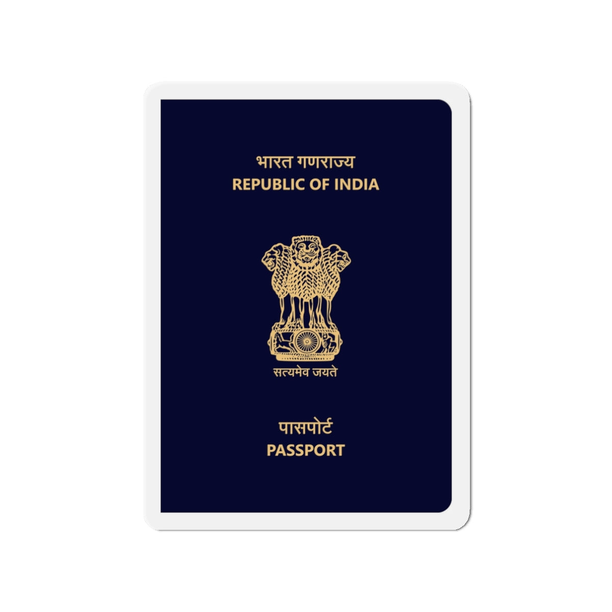 Indian Passport - Die-Cut Magnet-3" x 3"-The Sticker Space