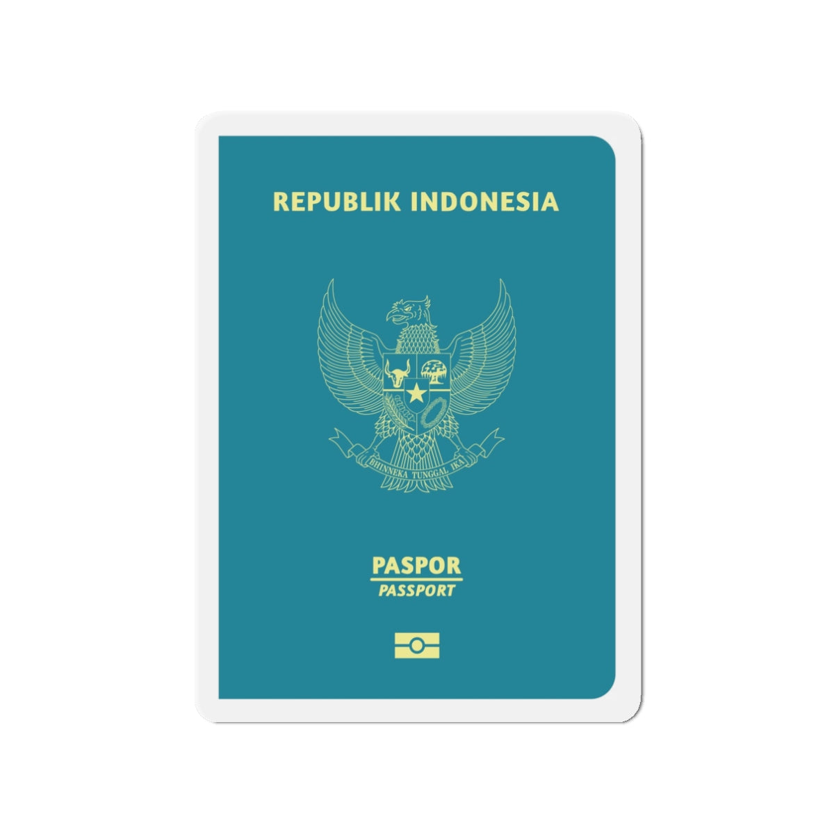 Indonesia Passport - Die-Cut Magnet-3" x 3"-The Sticker Space