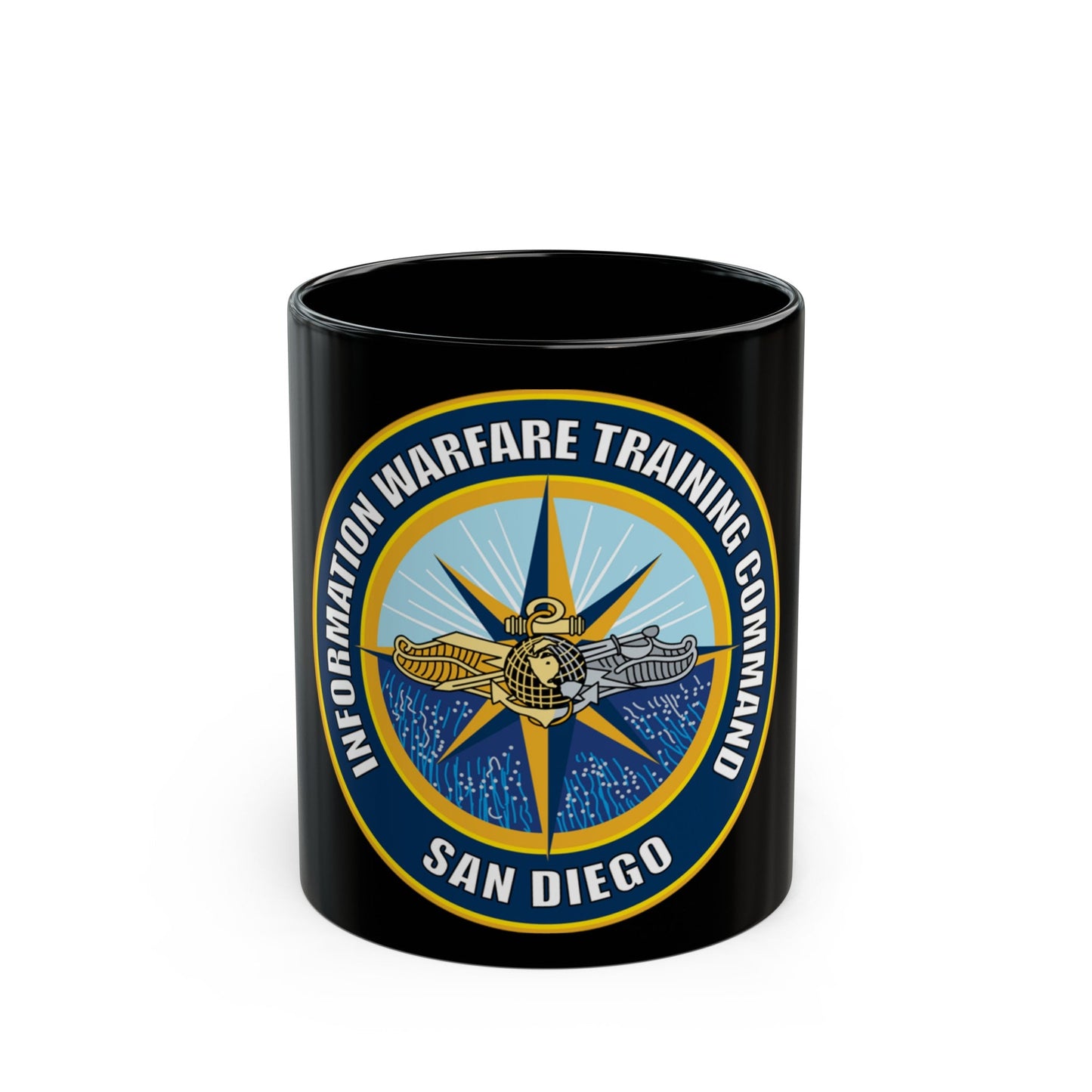 Information Warfare Training Command San Diego (U.S. Navy) Black Coffee Mug-11oz-The Sticker Space