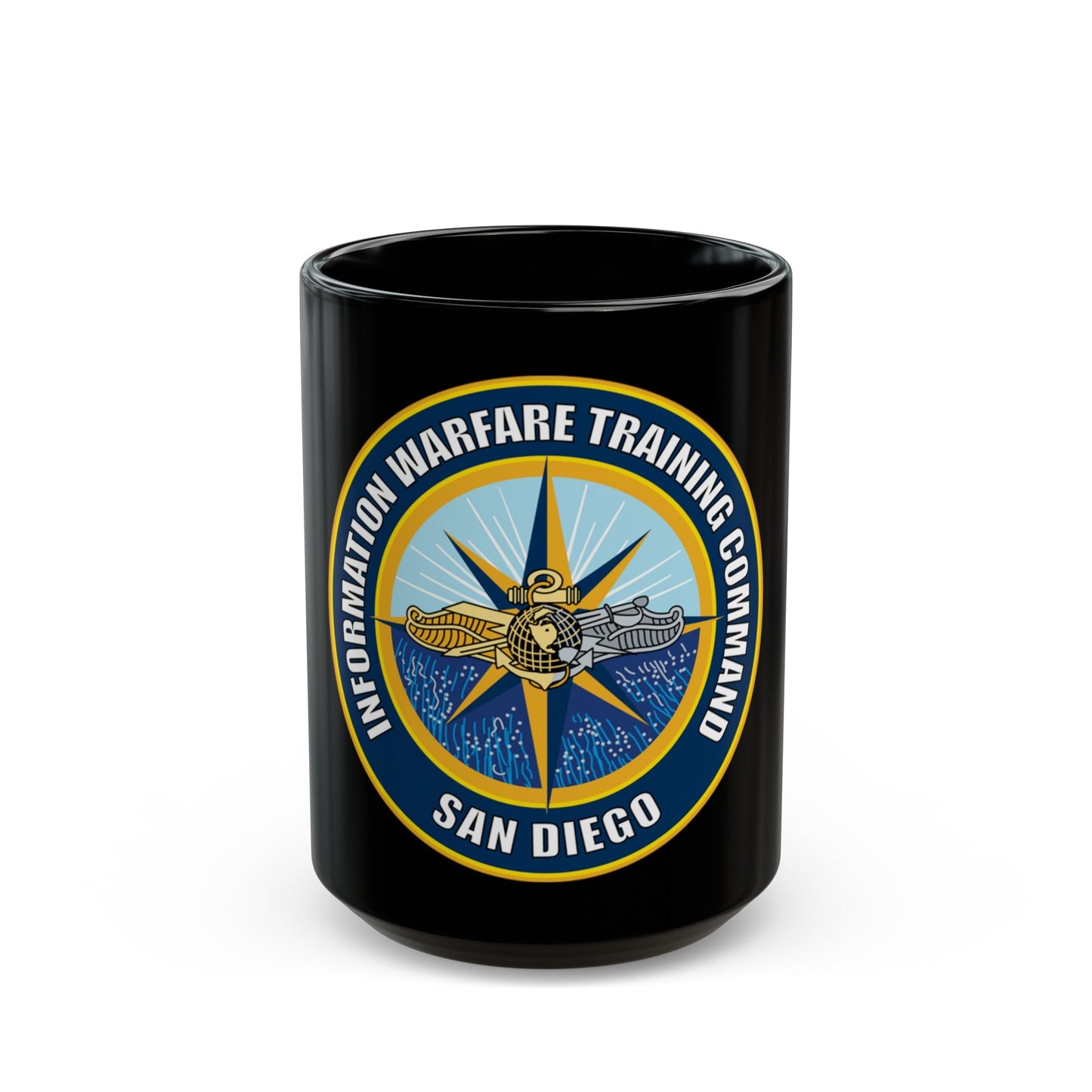 Information Warfare Training Command San Diego (U.S. Navy) Black Coffee Mug-15oz-The Sticker Space