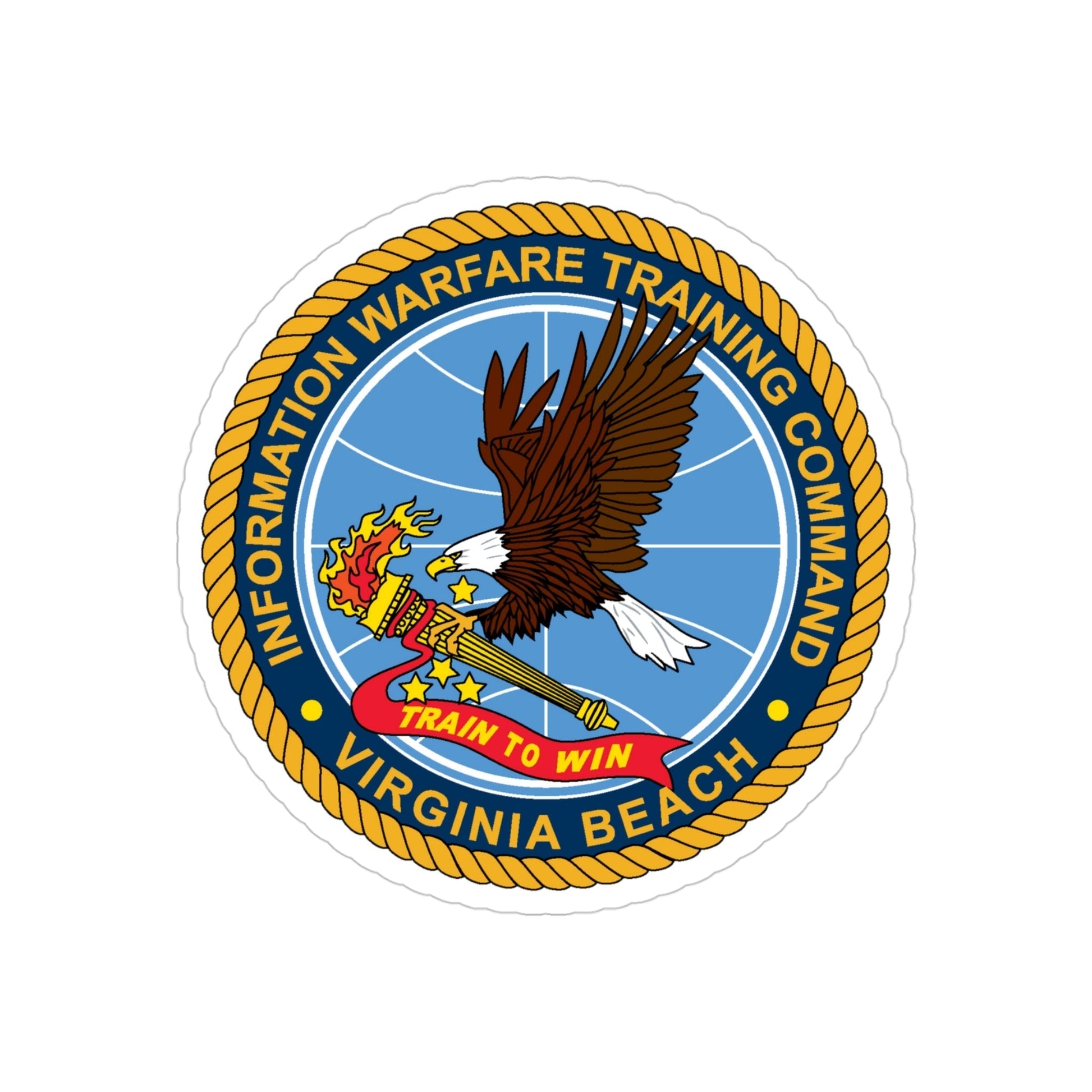 Information Warfare Training Command VA Beach (U.S. Navy) Transparent STICKER Die-Cut Vinyl Decal-4 Inch-The Sticker Space