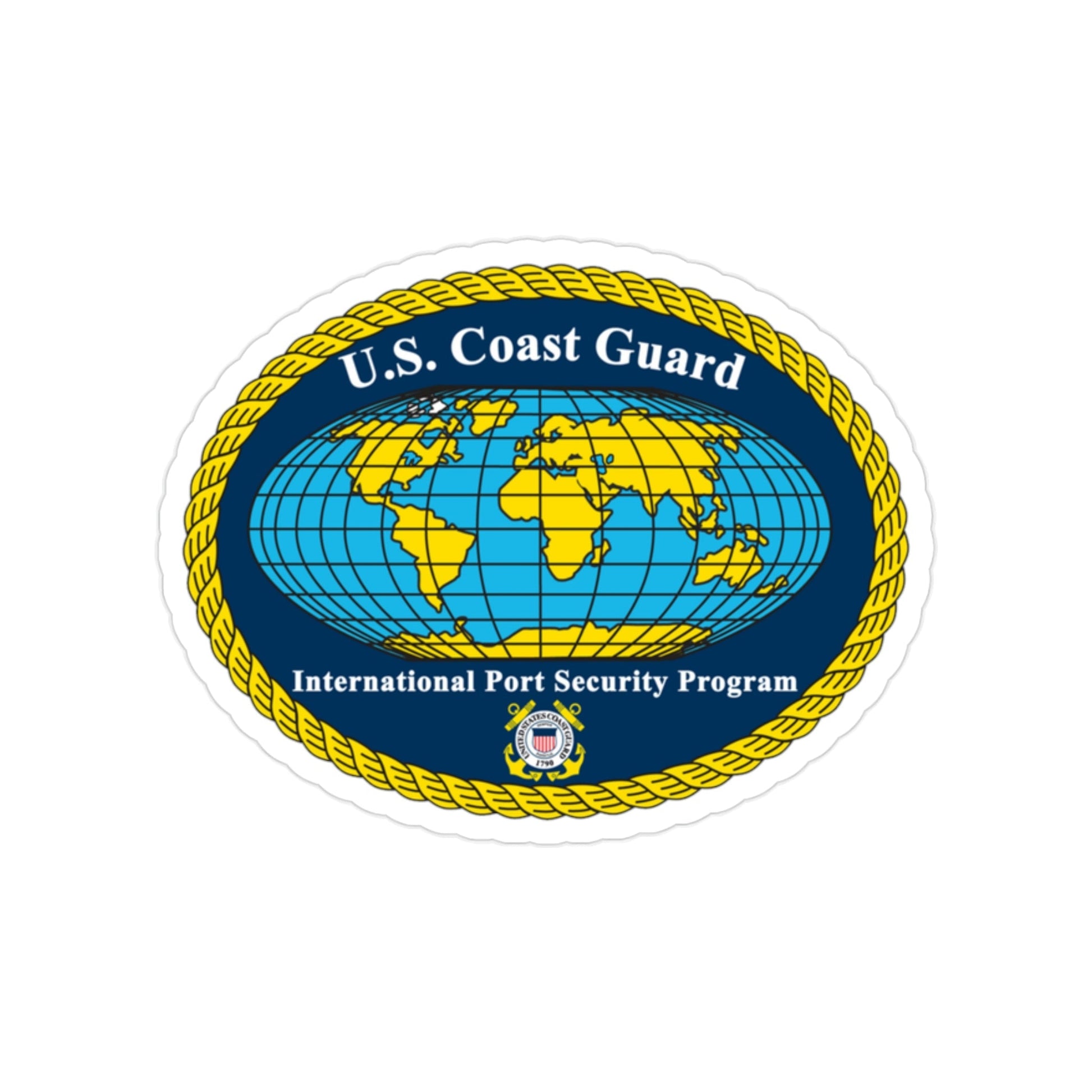 International Port Security Program USCG (U.S. Coast Guard) Transparent STICKER Die-Cut Vinyl Decal-2 Inch-The Sticker Space