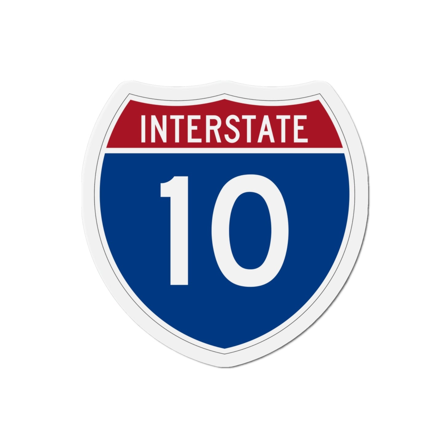Interstate 10 (U.S. Highways) Die-Cut Magnet-3 Inch-The Sticker Space