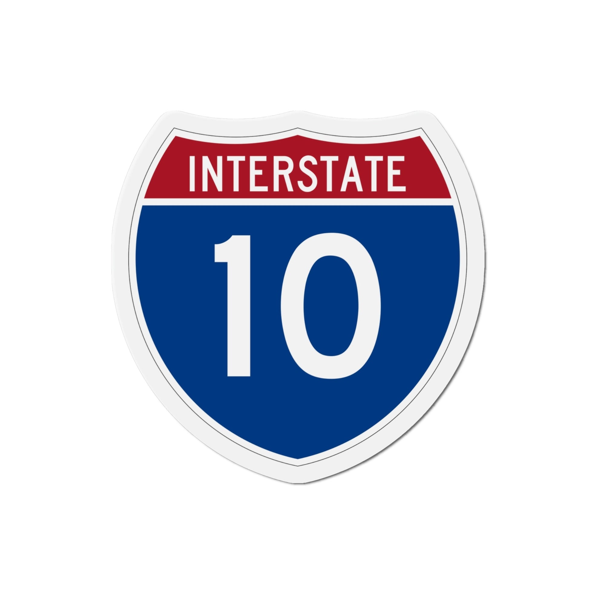 Interstate 10 (U.S. Highways) Die-Cut Magnet-4 Inch-The Sticker Space