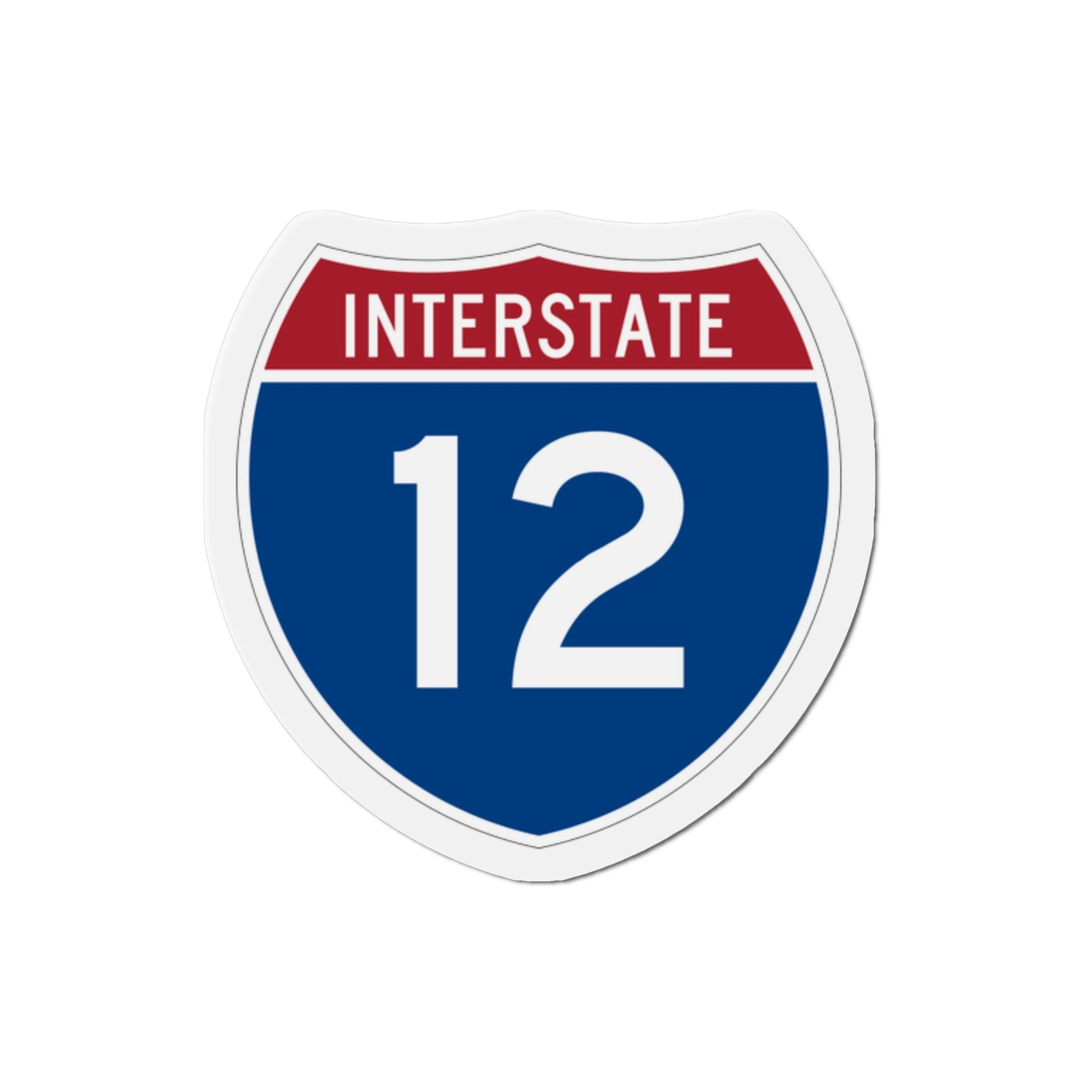 Interstate 12 (U.S. Highways) Die-Cut Magnet-2 Inch-The Sticker Space
