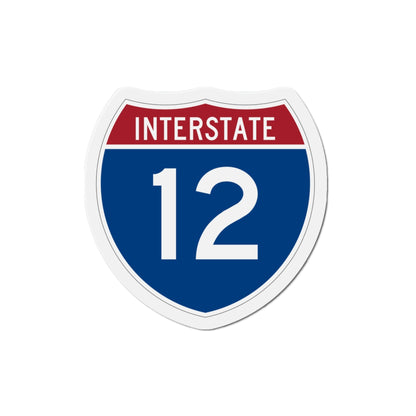 Interstate 12 (U.S. Highways) Die-Cut Magnet-3 Inch-The Sticker Space