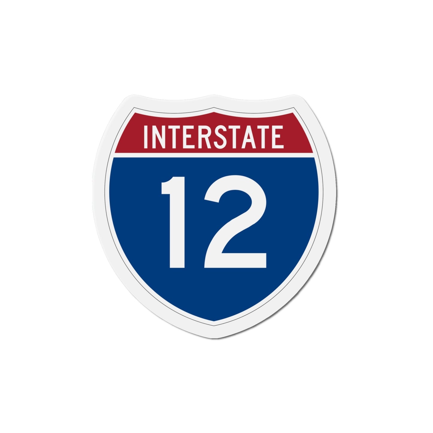 Interstate 12 (U.S. Highways) Die-Cut Magnet-5 Inch-The Sticker Space