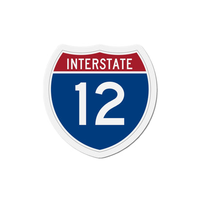 Interstate 12 (U.S. Highways) Die-Cut Magnet-5 Inch-The Sticker Space