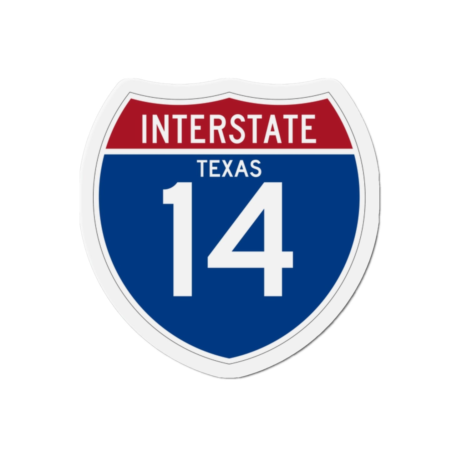 Interstate 14 (U.S. Highways) Die-Cut Magnet-2 Inch-The Sticker Space