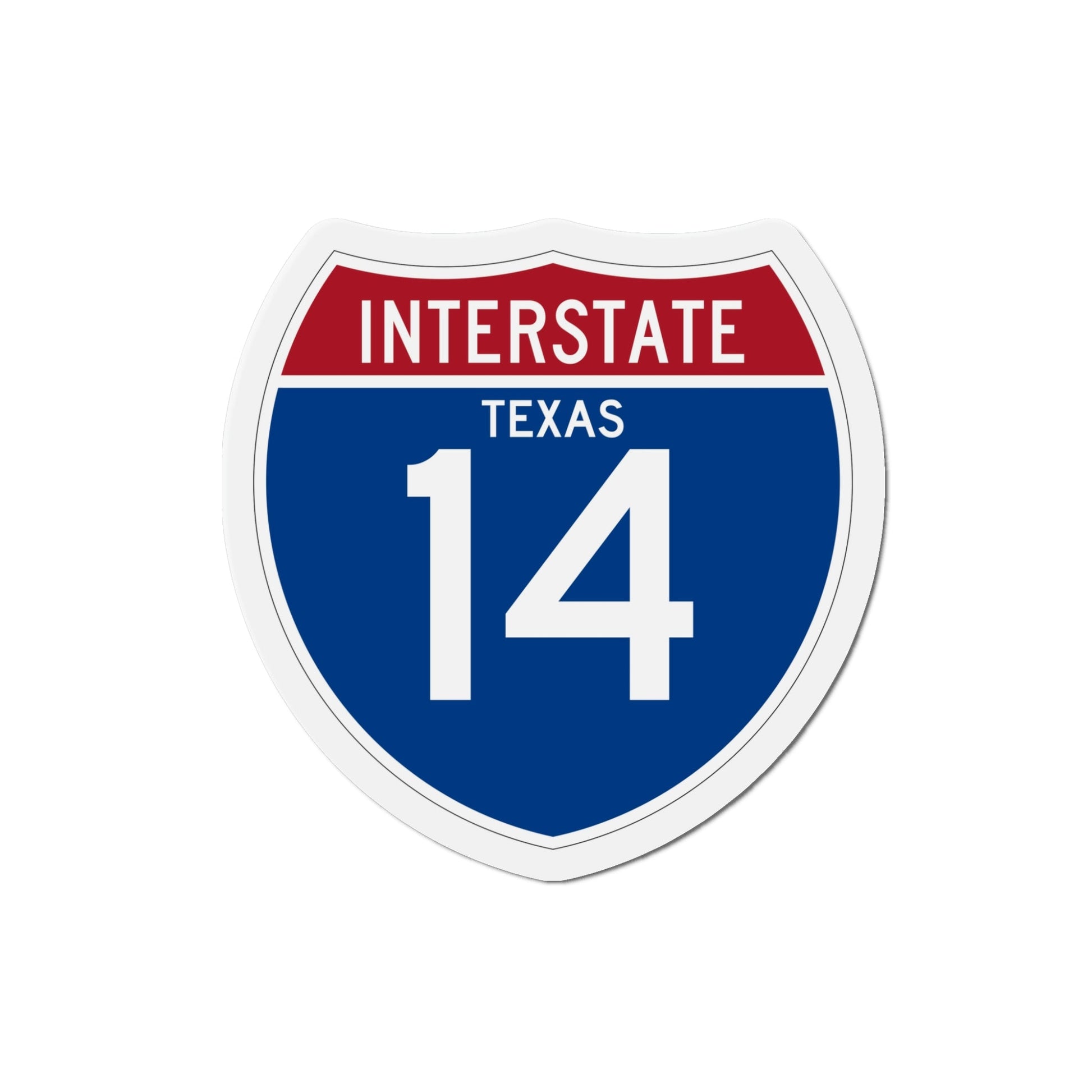 Interstate 14 (U.S. Highways) Die-Cut Magnet-5 Inch-The Sticker Space