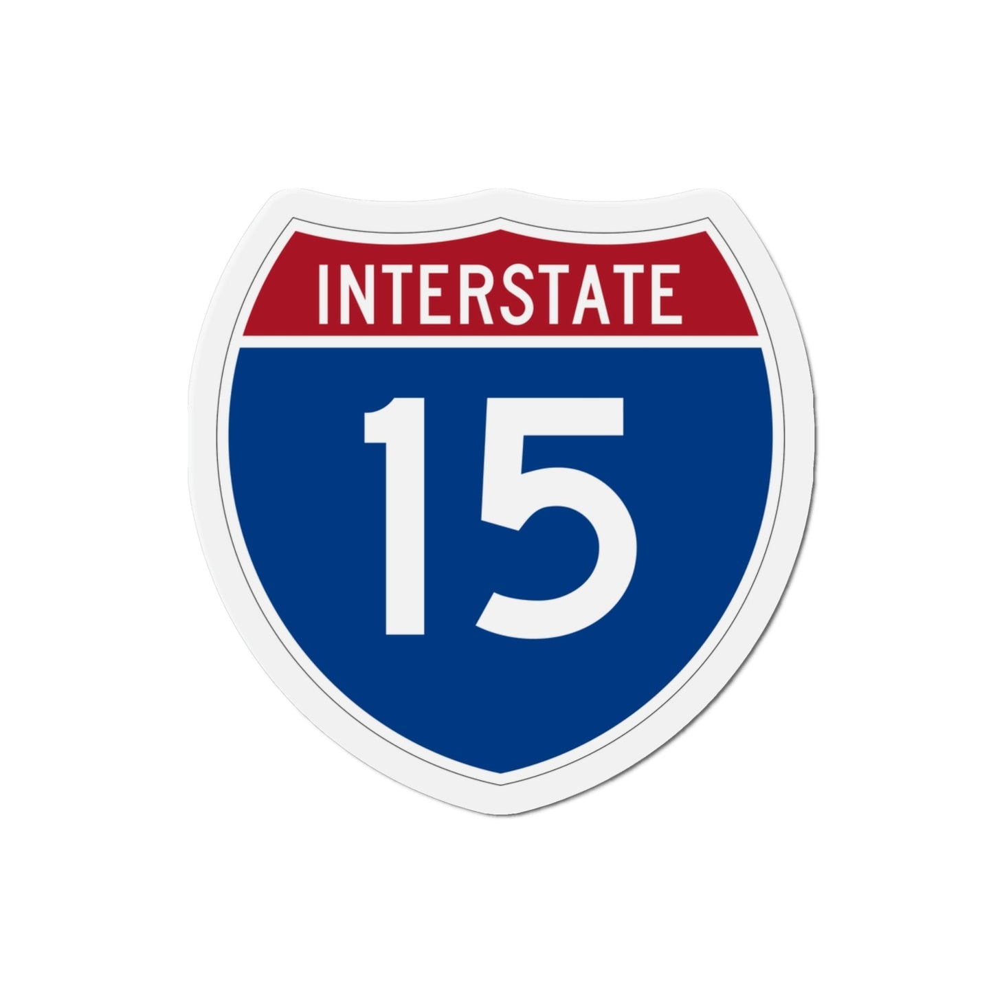 Interstate 15 (U.S. Highways) Die-Cut Magnet-3 Inch-The Sticker Space