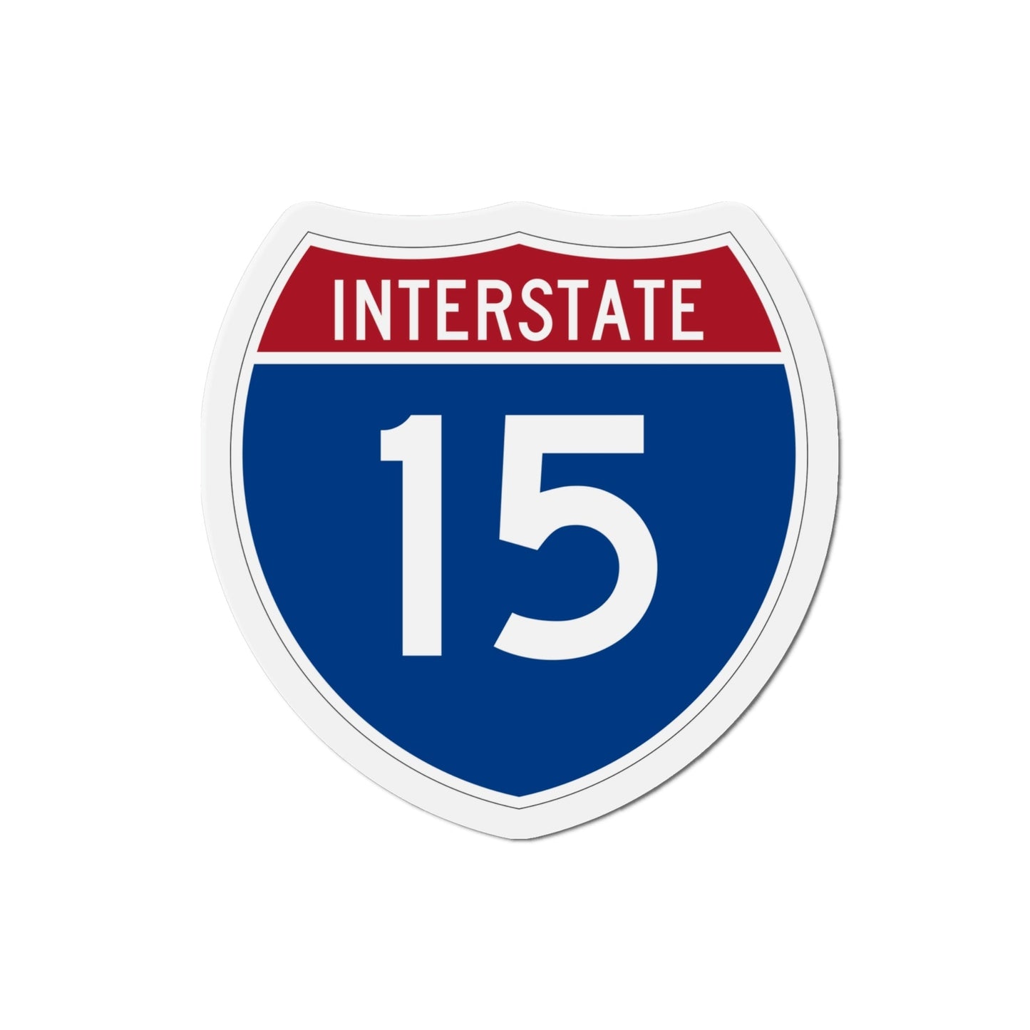 Interstate 15 (U.S. Highways) Die-Cut Magnet-4 Inch-The Sticker Space