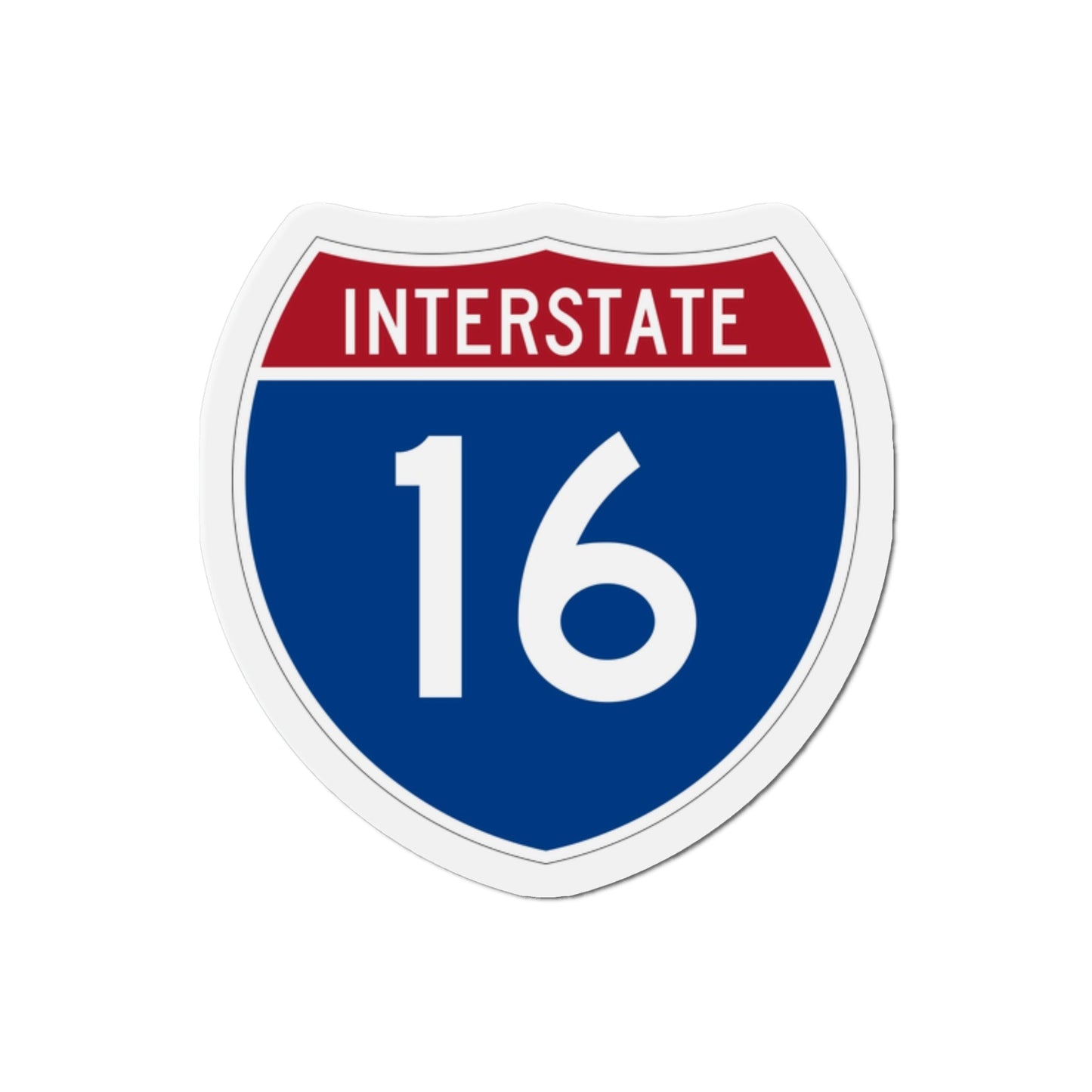 Interstate 16 (U.S. Highways) Die-Cut Magnet-2 Inch-The Sticker Space