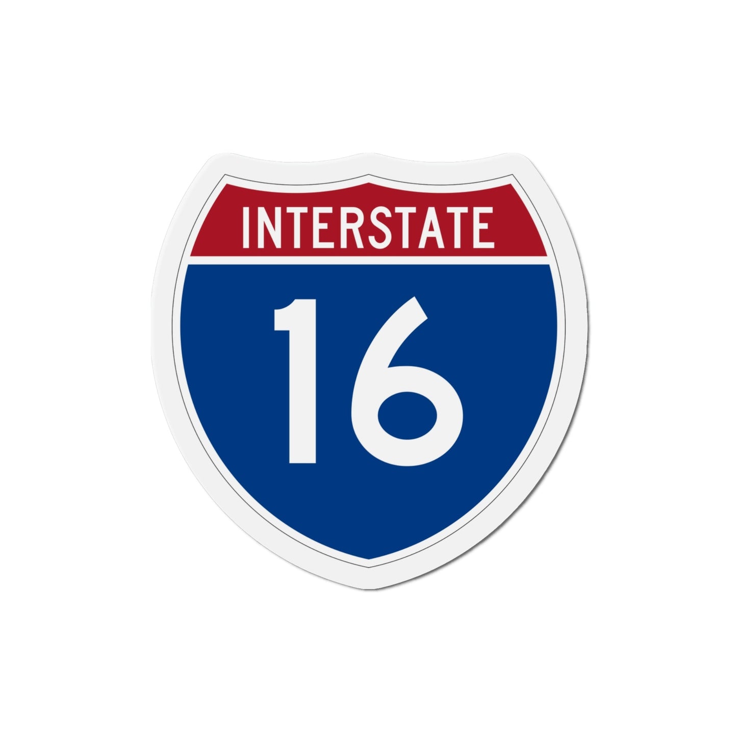 Interstate 16 (U.S. Highways) Die-Cut Magnet-4 Inch-The Sticker Space