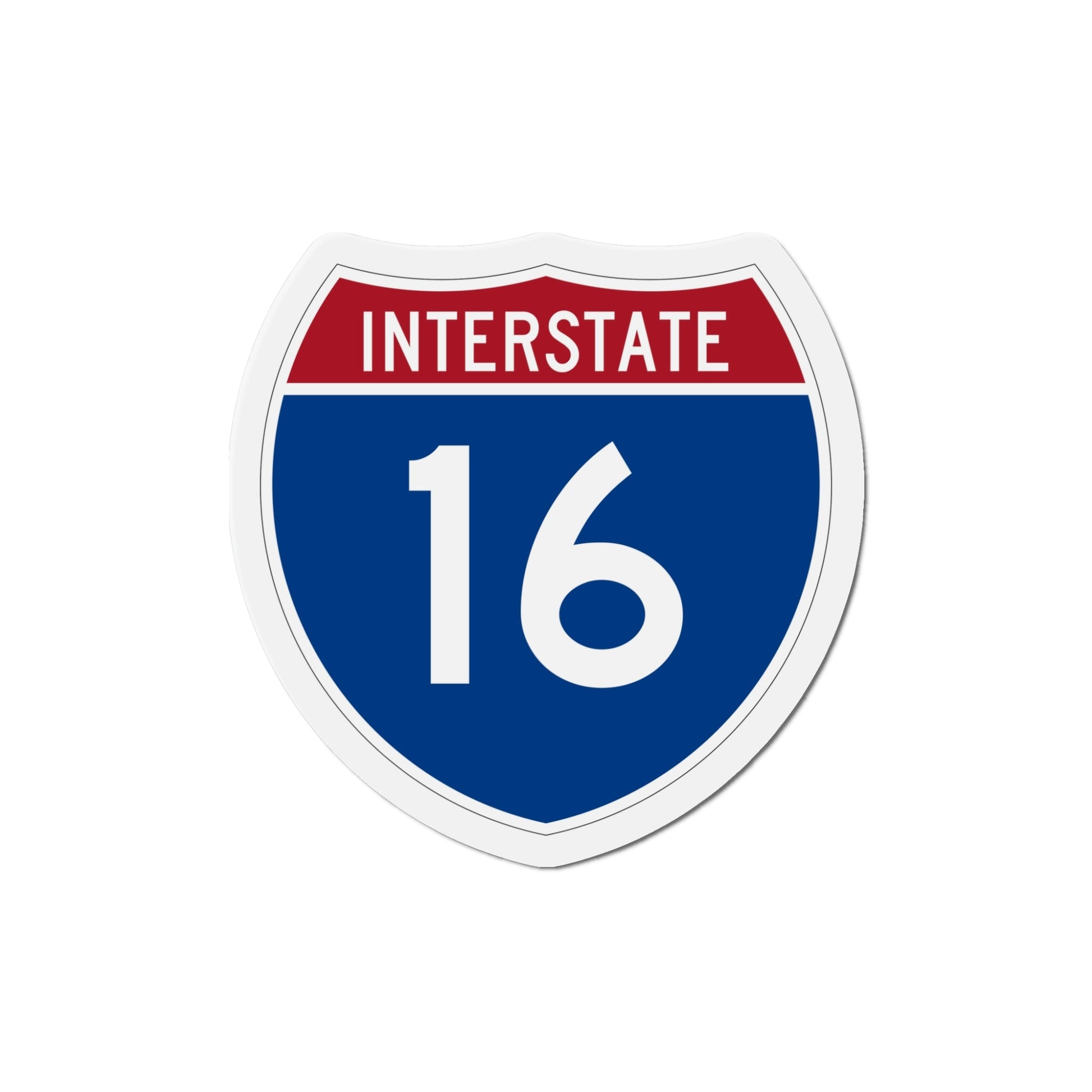 Interstate 16 (U.S. Highways) Die-Cut Magnet-5 Inch-The Sticker Space