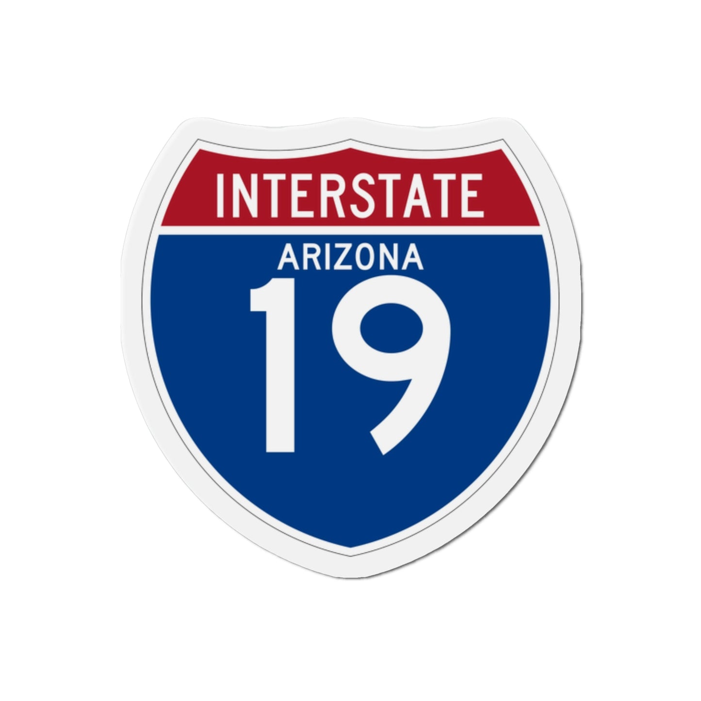Interstate 19 (U.S. Highways) Die-Cut Magnet-2 Inch-The Sticker Space