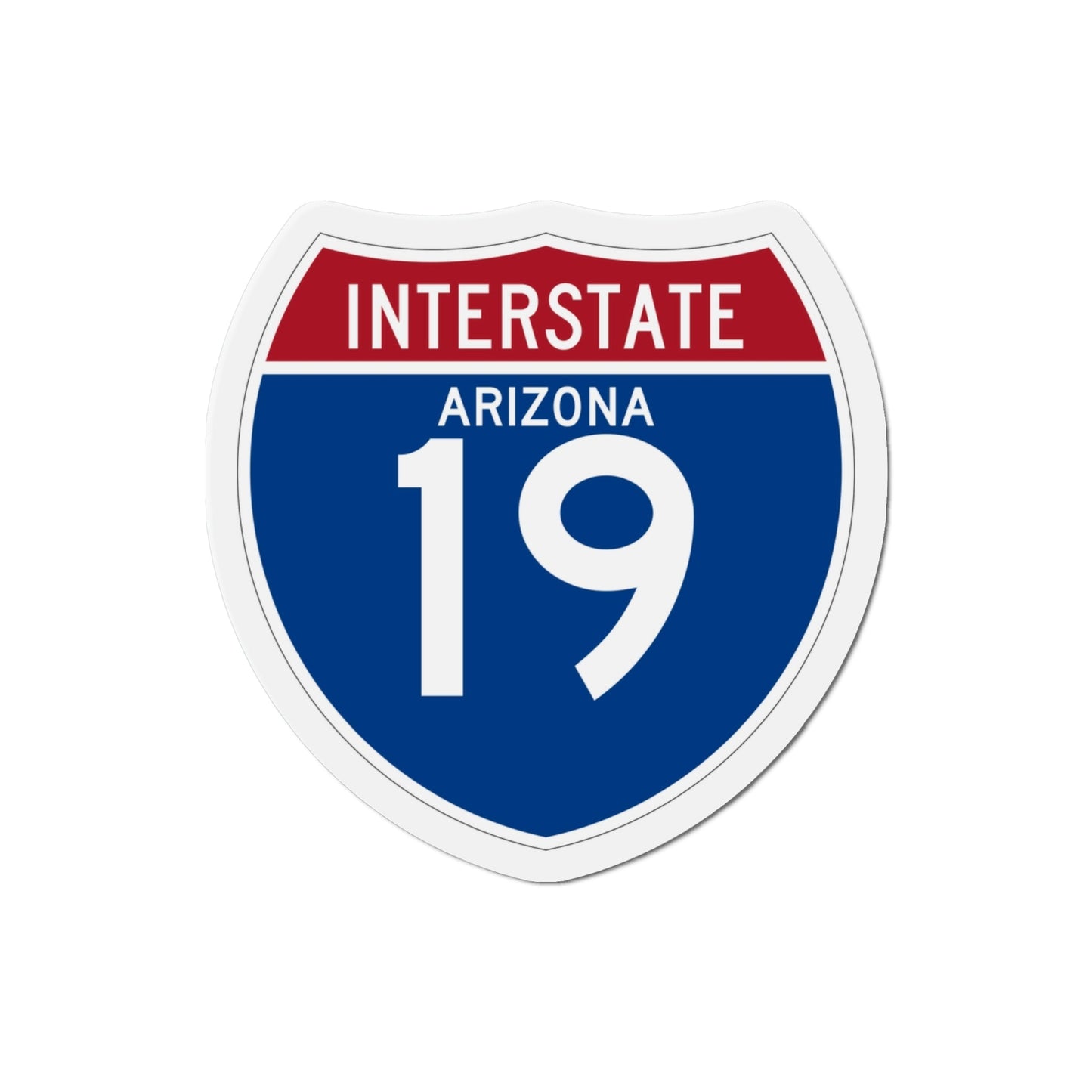 Interstate 19 (U.S. Highways) Die-Cut Magnet-3 Inch-The Sticker Space