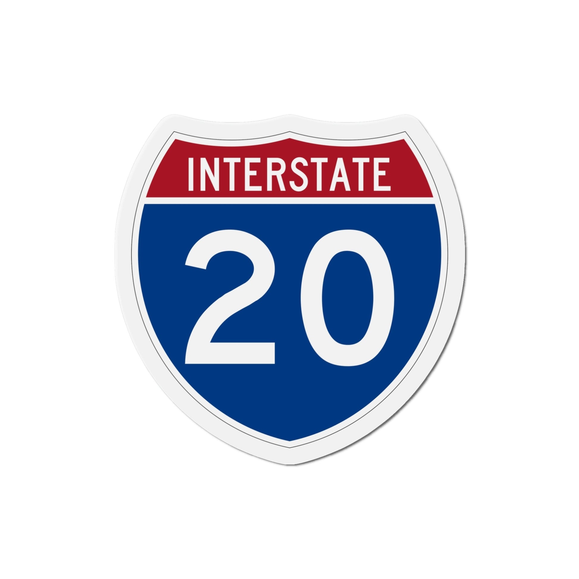 Interstate 20 (U.S. Highways) Die-Cut Magnet-5 Inch-The Sticker Space