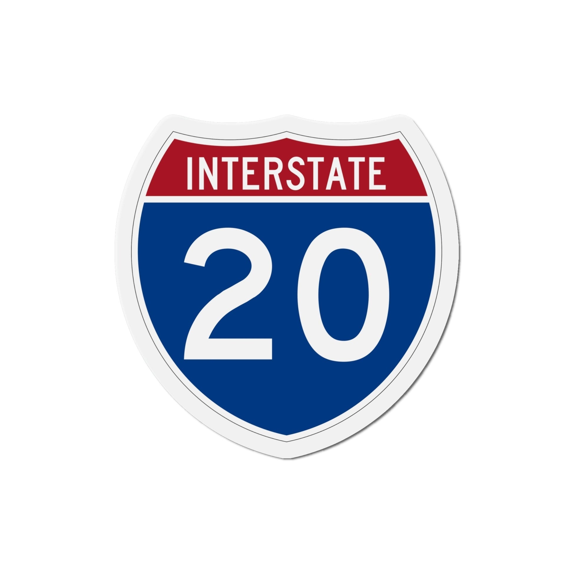 Interstate 20 (U.S. Highways) Die-Cut Magnet-6 Inch-The Sticker Space